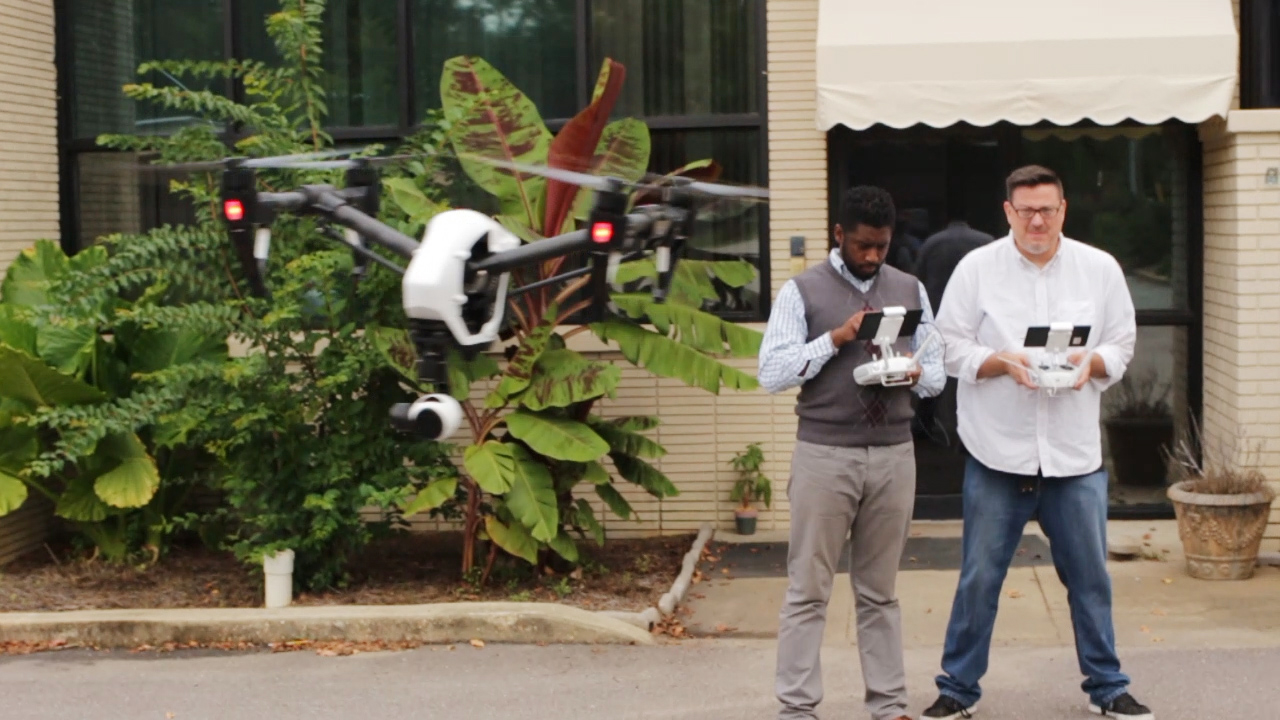 Flying the DJI Inspire drone