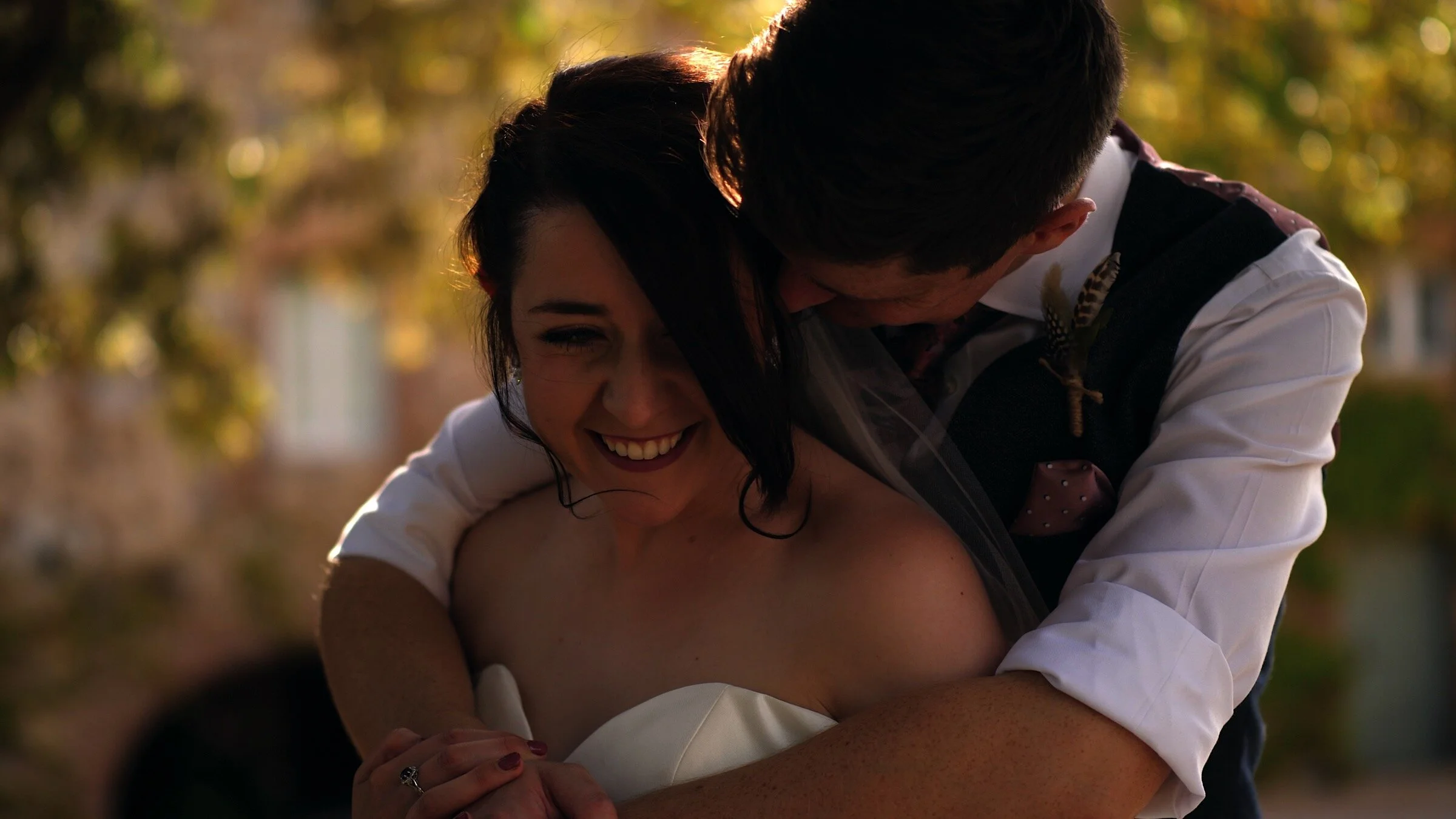 All the feels! Steve hugs Beth, whose beaming smile tells a story of great happiness.