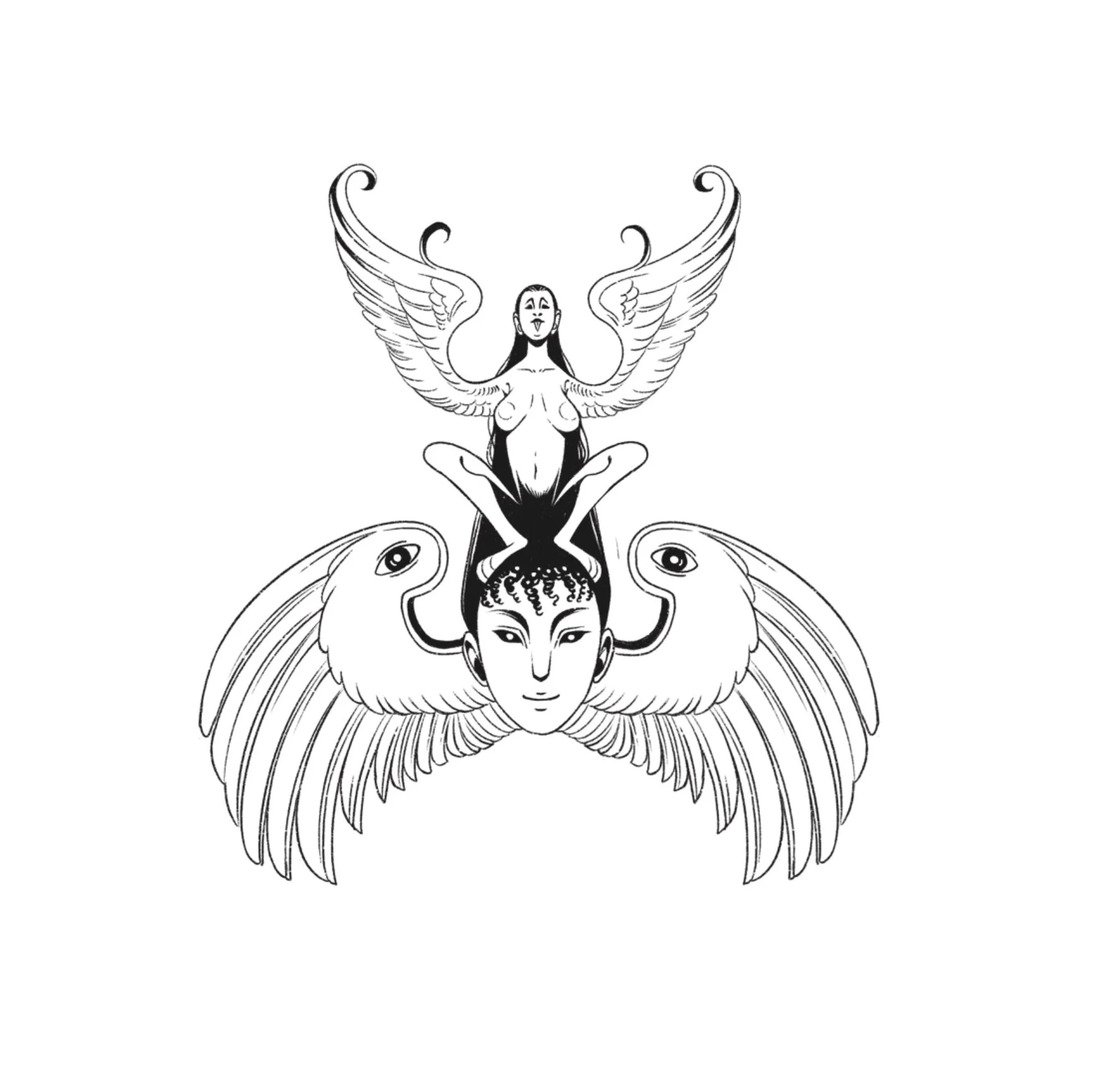 Double Angel tattoo ticket