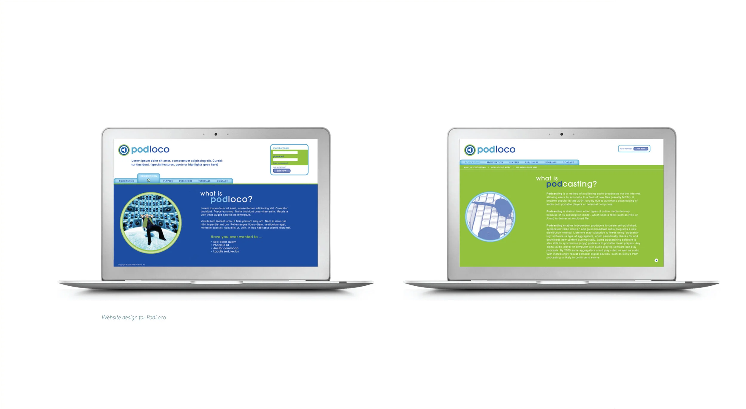 PodLoco website design
