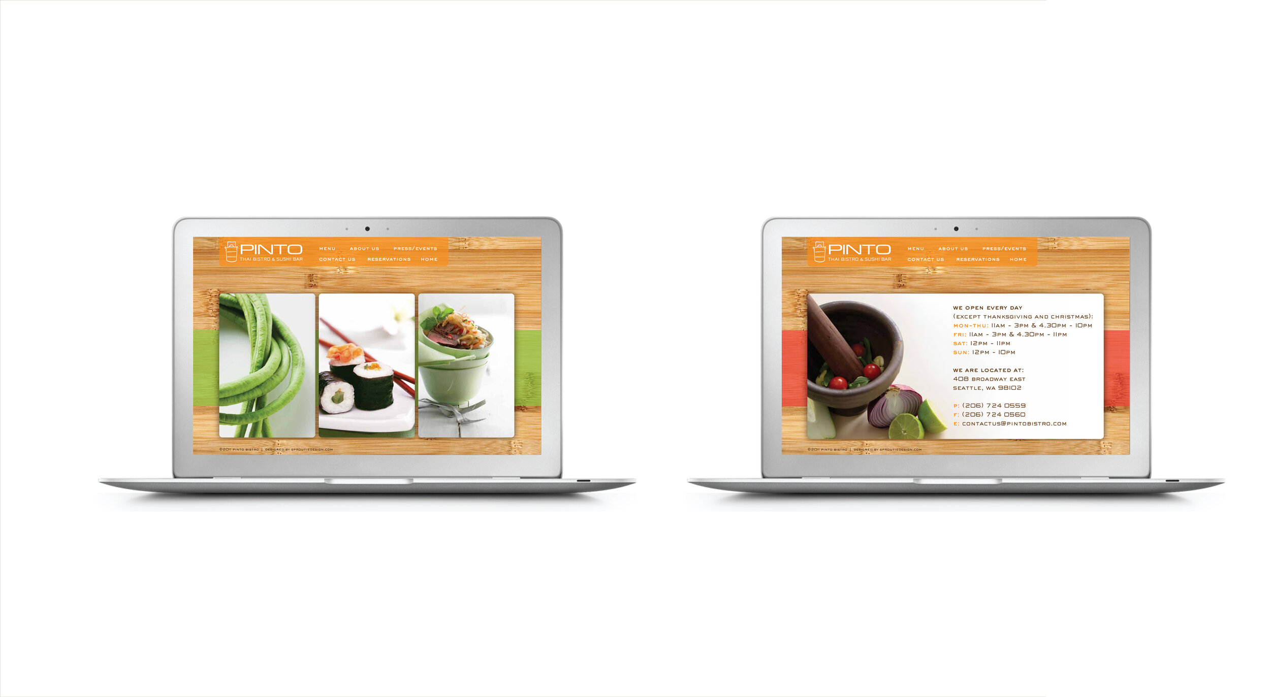 Pinto Bistro website design