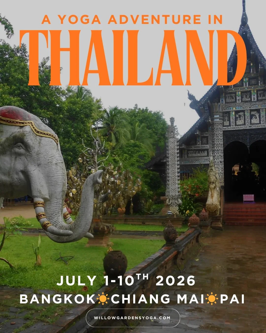 Has Thailand been on your bucket list for a while? You're in luck! We're going, and you're invited. Come with us THIS summer on this trip of a lifetime. It's time to stop dreaming and GO ✨

Join us July 1&ndash;10, 2026 for an unforgettable Yoga + Ad