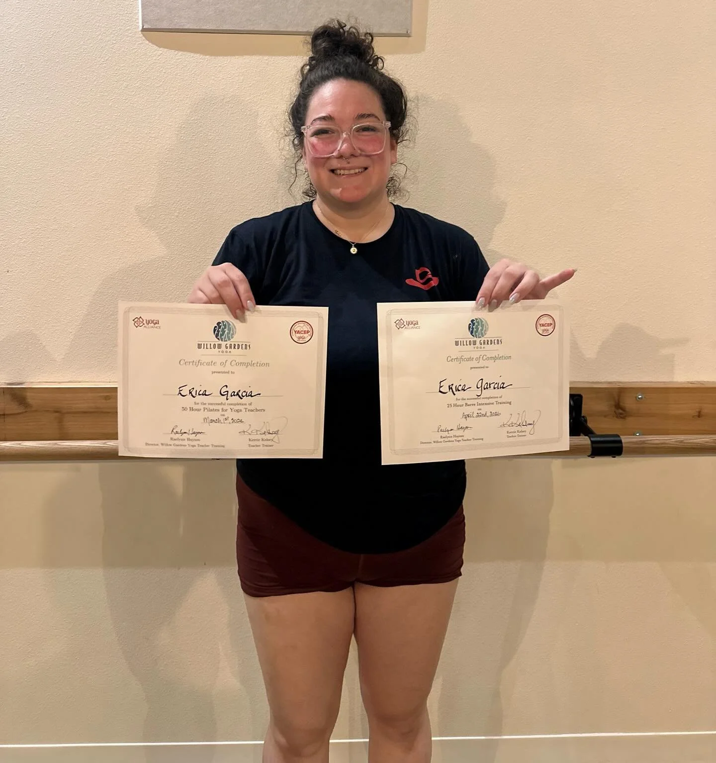 Congratulations are in order! 🙌

We love giving certificates to amazing teachers! Here are a few of our latest graduates from our Pilates &amp; barre trainings. 

@errkag87 @_kelseyjayy @the_j_ro @josephine_sand 

If you're interested in getting you