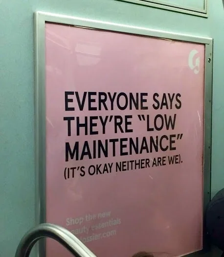 A Glossier subway ad that I'd like to steal and hang in my room