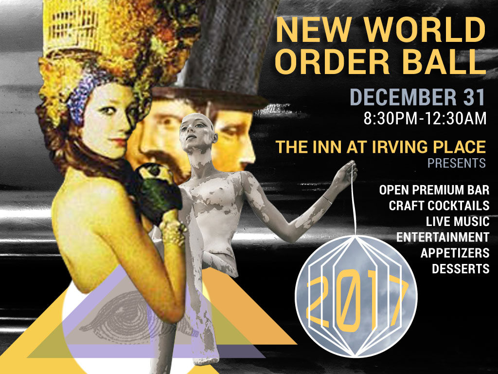 Venture into Cibar and The Inn at Irving Place this New Year’s Eve 2017 for the last night of the year. The inn features a retro-chic bar and a secret cavernous underground lounge. Located in the heart of Gramercy Park, Cibar Lounge is so fabulous that none mind the fact that it’s hidden beneath a 19th Century Hotel. Our innovative atmosphere breathes new life into the New York hotel and nightlife scene that exudes warmth and sanctuary. Dark mahogany wood panels blend with the deep, pin-tucked banquettes under the glow of flickering exposed bulbs, candles and a gold mosaic floral pattern that dances on and off the dark wallpaper. The choice is yours on where you want to take your night. And now for the grand tour of the most sought after ticket in town... This year's event grabs inspiration from the original Illuminati Party, hosted by the Rothschild Family in 1972, featuring surrealistic decor and formal costumes. Attire is formal and sophisticated. For ideas and inspiration, check original photos here: Hang the Bankers 1972 TICKETS ARE $150 + TAX PER PERSON