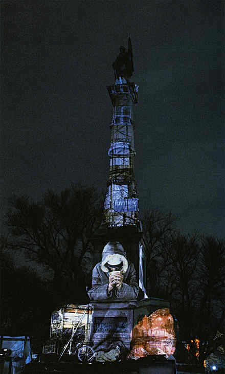 The Homeless Projection Soldiers and Sailors Civil War Memorial, Boston, 1986-1987