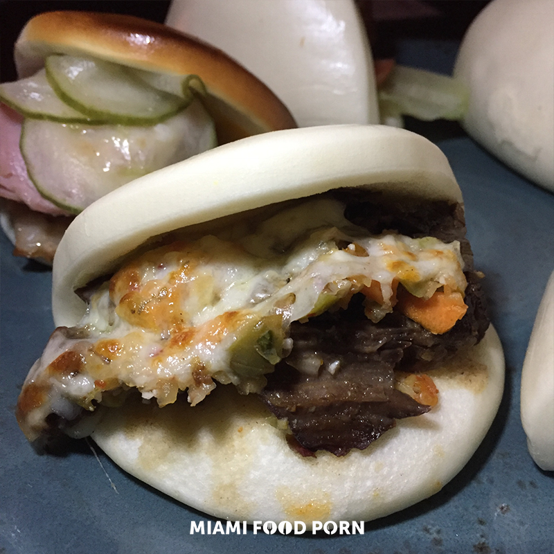Philly Cheesesteak Bao (Beef short rib, swiss, pickled vegetables)
