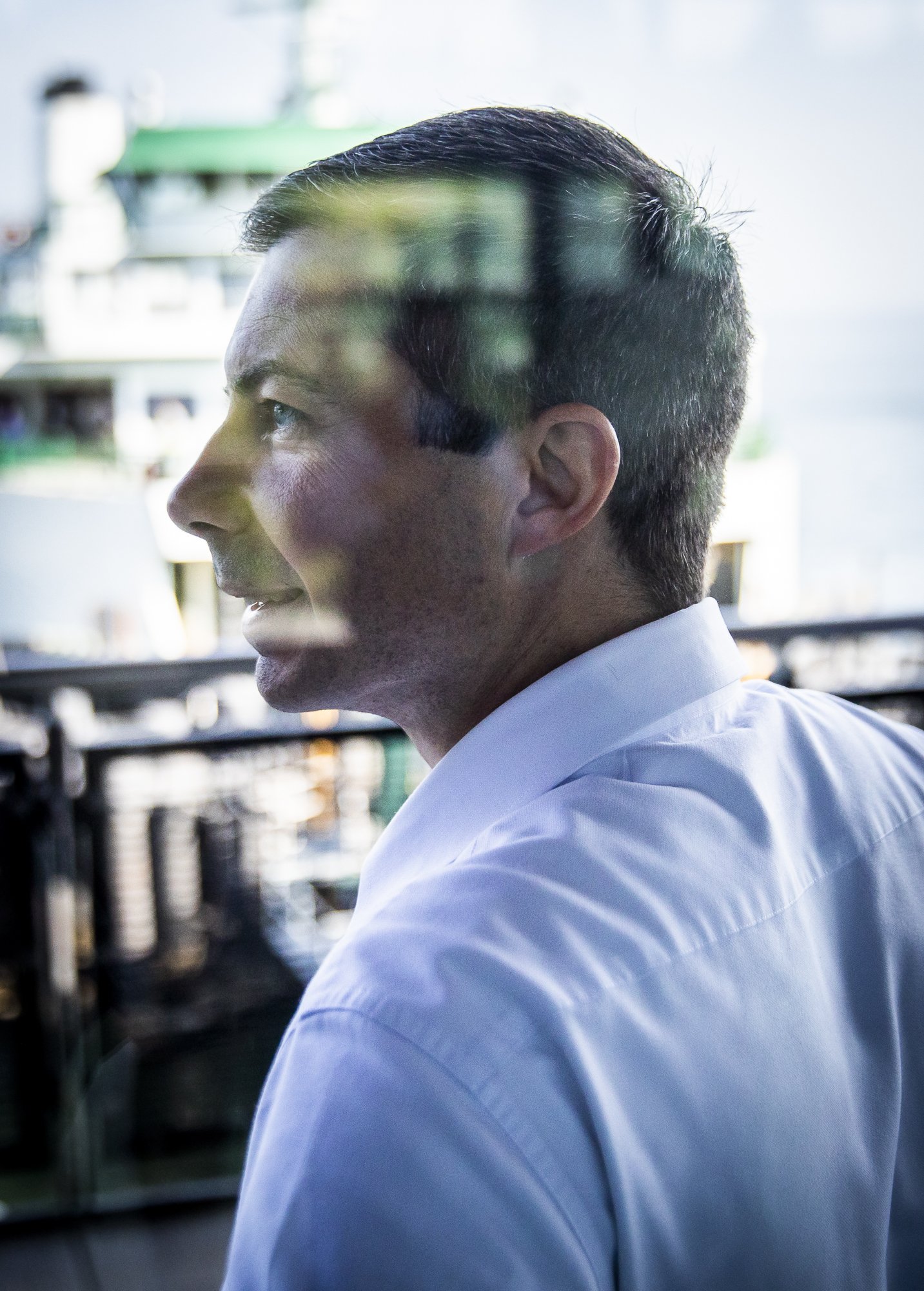  U.S. Transportation Secretary Pete Buttigieg visits the Mukilteo Ferry Terminal to see first-hand where federal funds have been implemented in the Washington State Ferry system on July 6, 2023 in Mukilteo, Washington.  