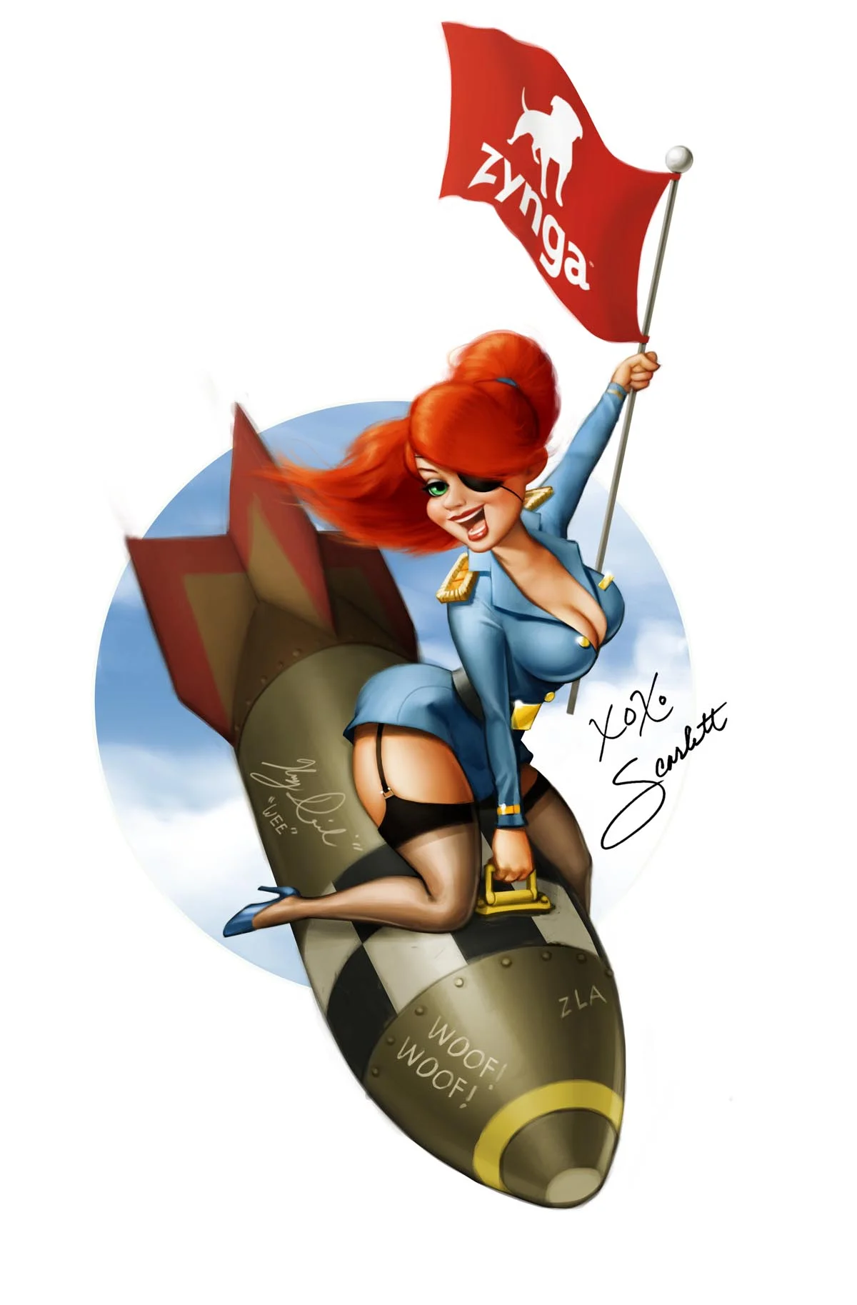 SCARLETT PINUP PAINTING