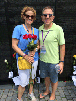 Margot and Impact Laos founder Jeff Hudgens at The Wall.