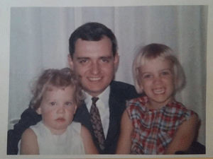 The last family picture taken before Margot's father left for Vietnam. Margot is on the left and her sister Kim is on the right.
