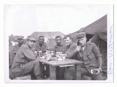 Ron's father, left, with his unit in Vietnam.