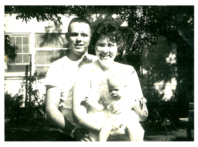 The only picture Mike has ever seen of himself with his parents. 