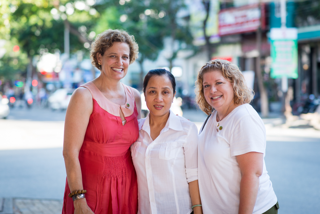 Margot and Patty with Thi Le Phi. All three daughters said their mothers never remarried because they had found their one love in their fathers.