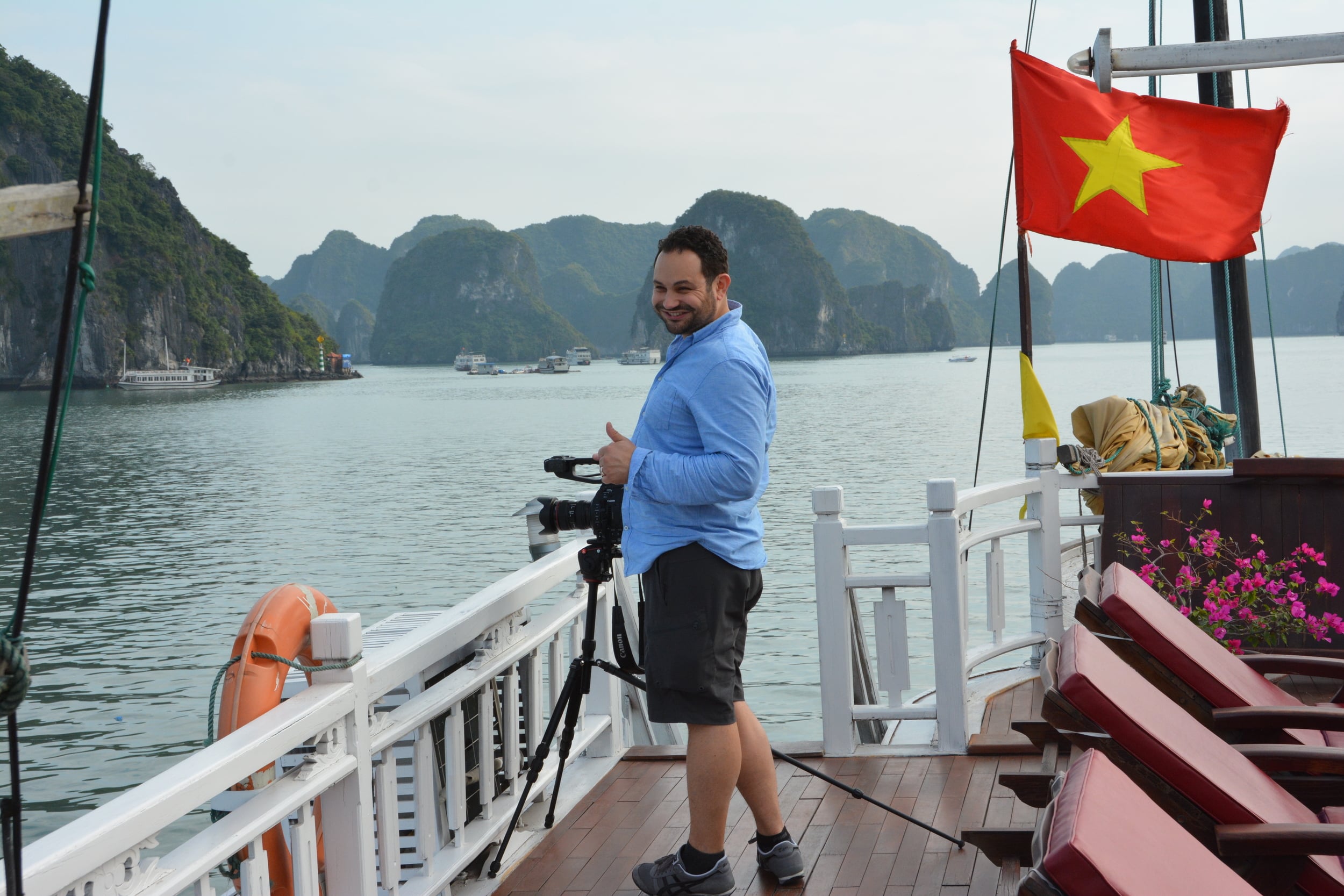 Anthony Istrico shooting in Halong Bay