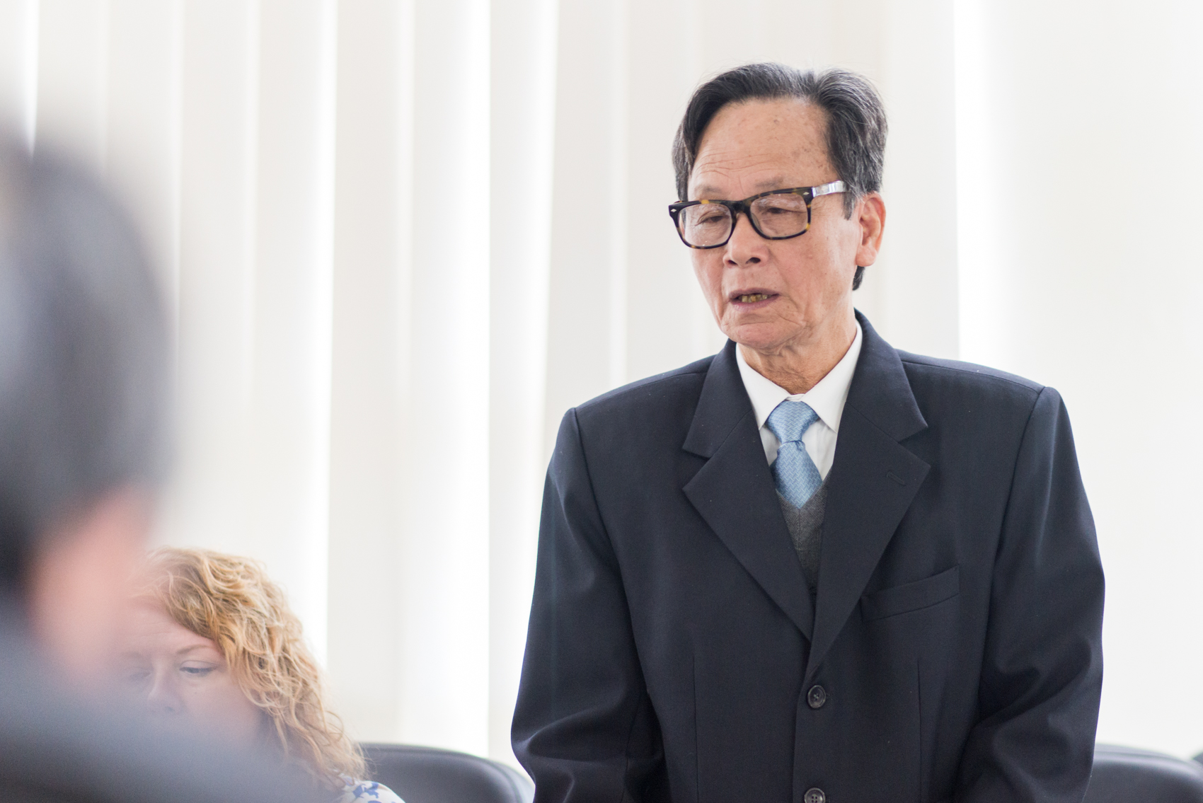 Mr. Liem shares his story at the first 2 Sides Project meeting in Hanoi, Vietnam. Photo courtesy Anthony Istrico, Istrico Productions.