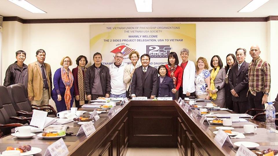 Sons and daughters on both sides of war meet formally for the first time in Hanoi. Mr. Liem is second from the right. Photo courtesy Anthony Istrico, Istrico Productions.