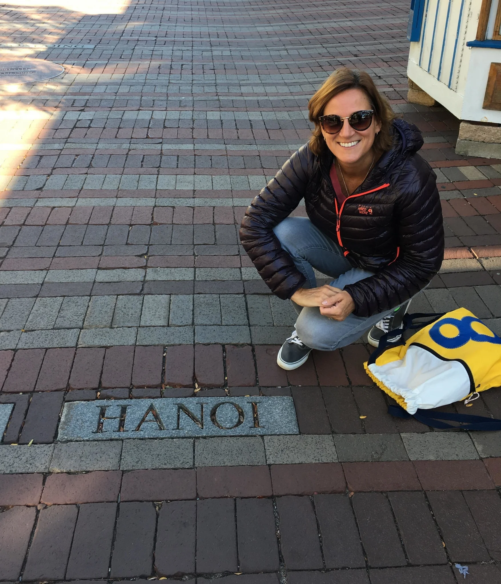 The Hanoi marker on Church Street in Burlington, Vermont