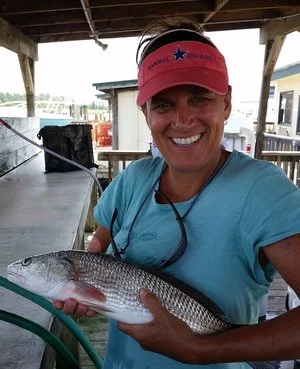 Kim fishing off the coast of South Carolina