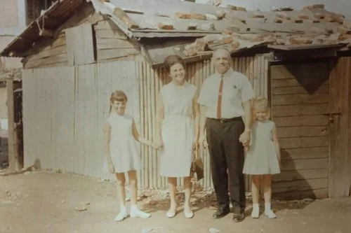 The Hubbs family in Taiwan. Jill is on the left, her sister Jayne on the right (1966)