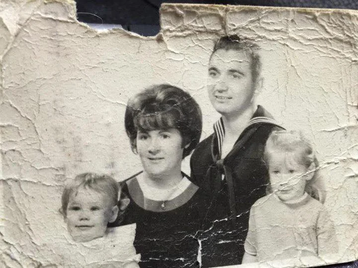 Early family photo, with Susan on the right