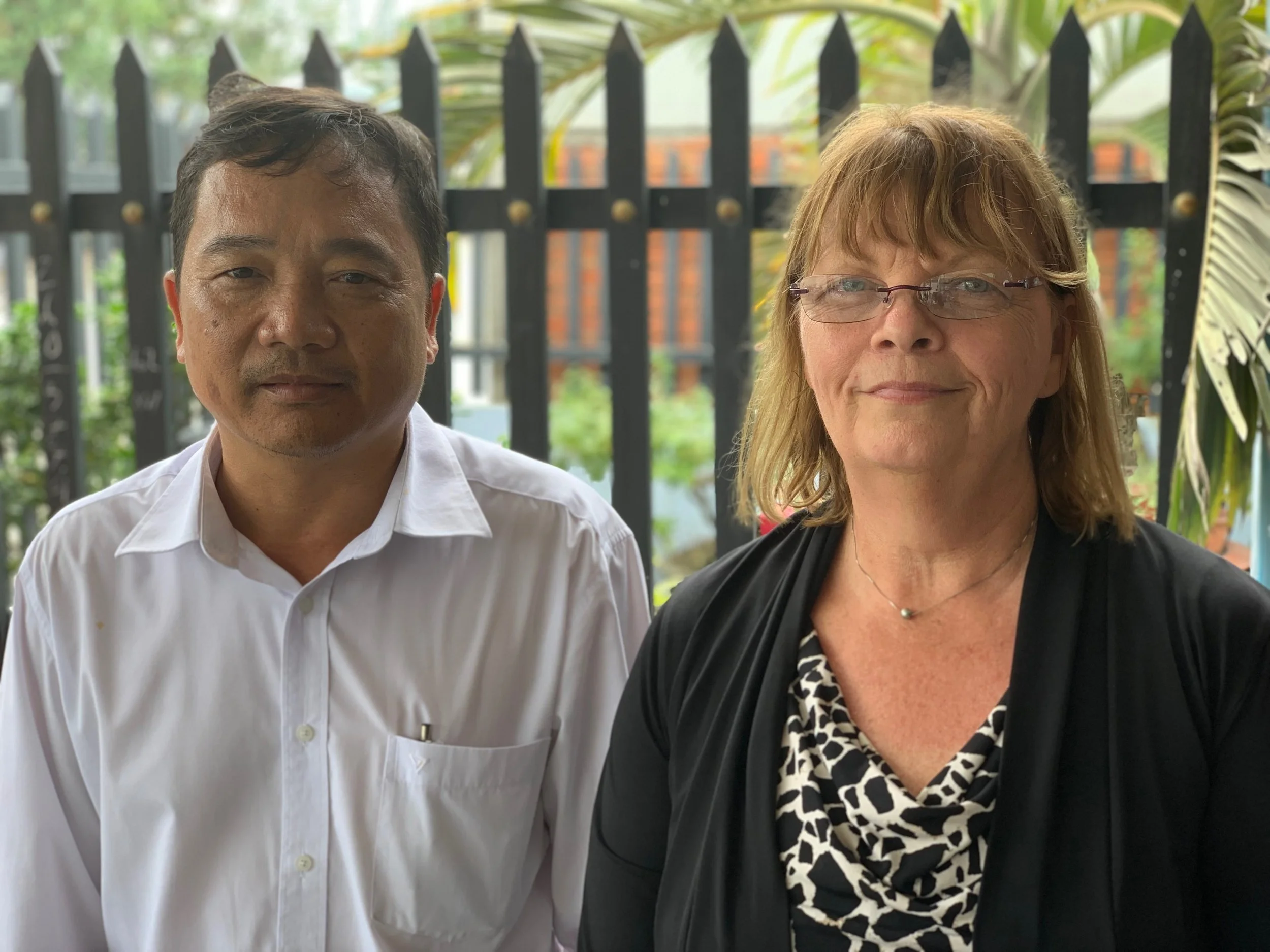 Nguyen Hoang Giang and Jill Hubbs, whose fathers died fighting on opposite sides of the Vietnam/American War. Giang’s father, an educator, was killed in 1967 when Giang was two years old. Giang’s uncle and grandfather also died during the war. Today Giang is an educator who believes “we should do all in our ability to maintain peace for both sides.” Jill is an educator too. Her father’s plane crashed into the Gulf of Tonkin in March 1968. To this day he remains missing in action. “In Vietnam I have met people who fought and who lost on the opposite side of the war, and they are all gracious and friendly toward me. It’s been an amazing experience to connect with them.”