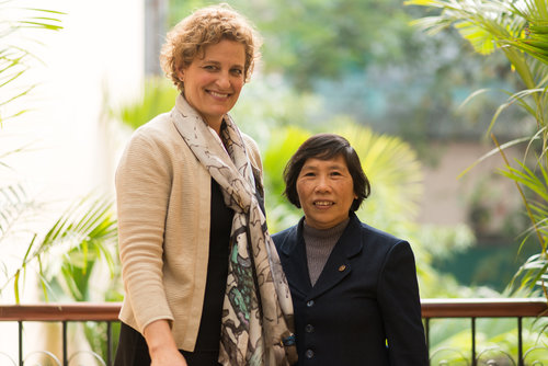 Margot Carlson Delogne with Phan Thi Thu Thuy. Margot's father, John W. Carlson, was shot down near Bien Hoa on December 7, 1966. His remains were never found. Ms. Thuy's father is one of only three people memorialized in a statue in the middle of the country. She would like to give us a tour of the area when we return.