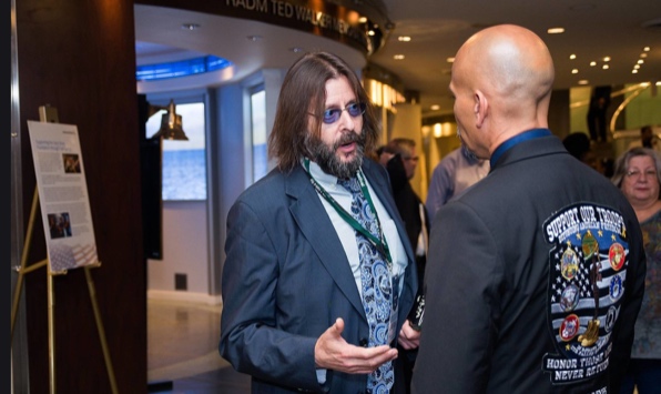 Actor Judd Nelson (The Breakfast Club, St. Elmo’s Fire) speaks with Ron Reyes after watching The 2 Sides Project film. 