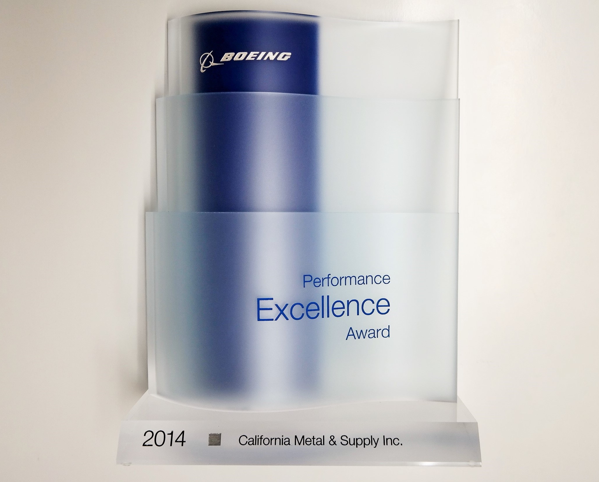 2014 Boeing Performance Excellence Award