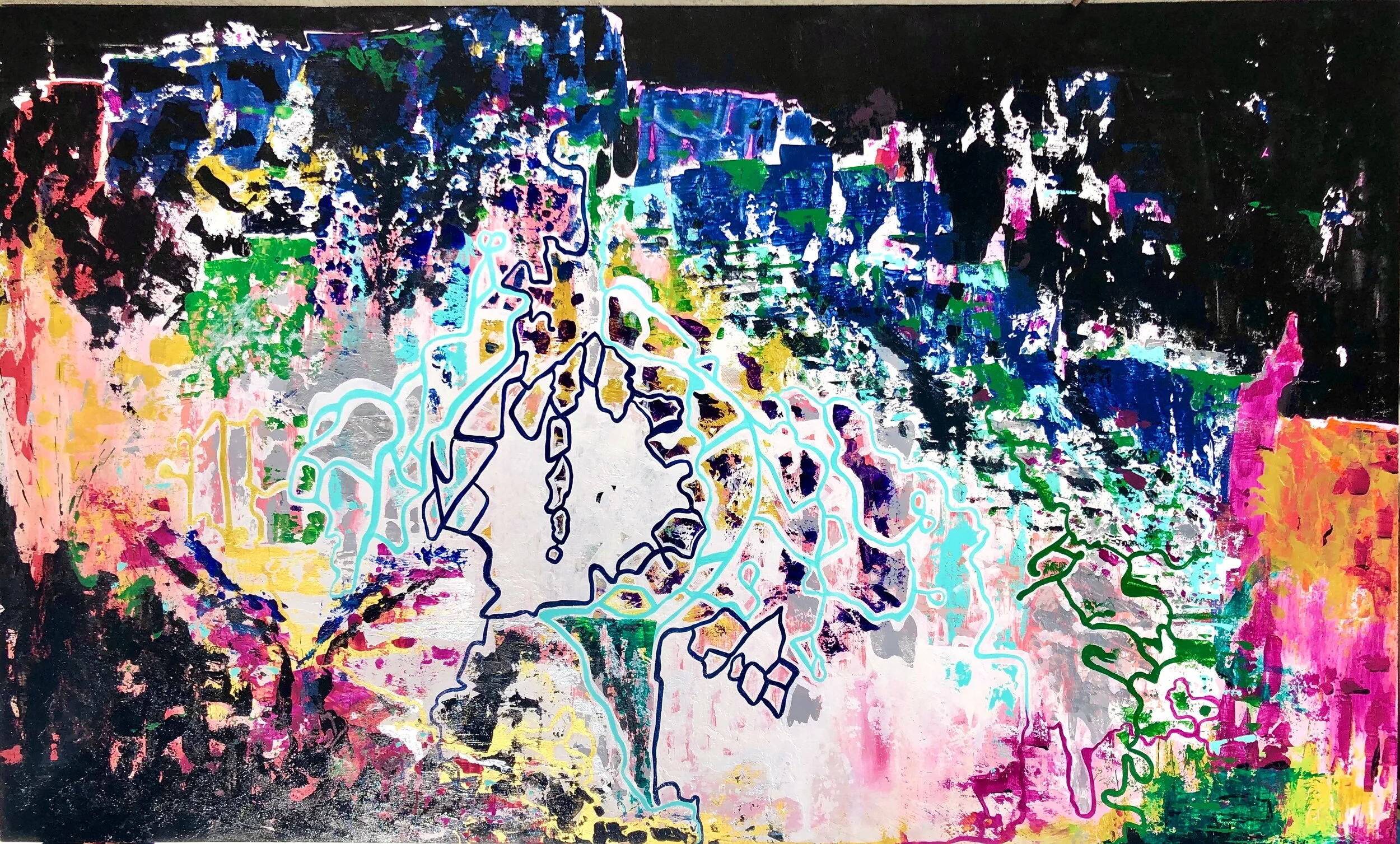 “Pathways of Healing”, 60” x 36” on wood