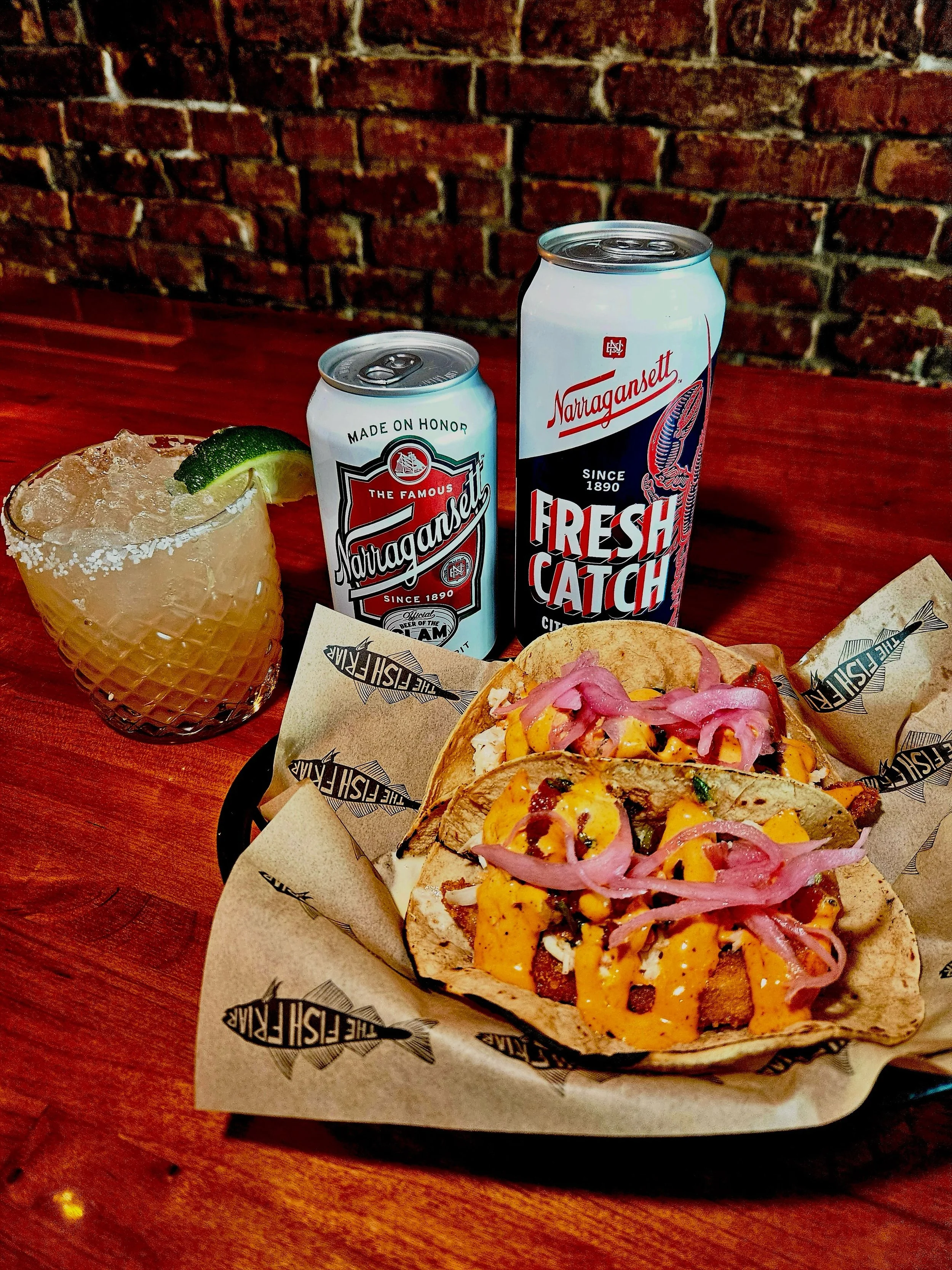 TURNED OUT TO BE A GORGEOUS DAY FOLKS! GET ON DOWN TO THE FISH FRIAR FOR TACO TUESDAY! ALWAYS THE FRESHEST WILD CAUGHT NEW ENGLAND SEAFOOD!! MIXING IN A LIL TACO &amp; BURRITO ACTION!

$8 MARGS ALL NIGHT! GREAT PATIO DINING WEATHER IS BACK!

FRESH⚫️W