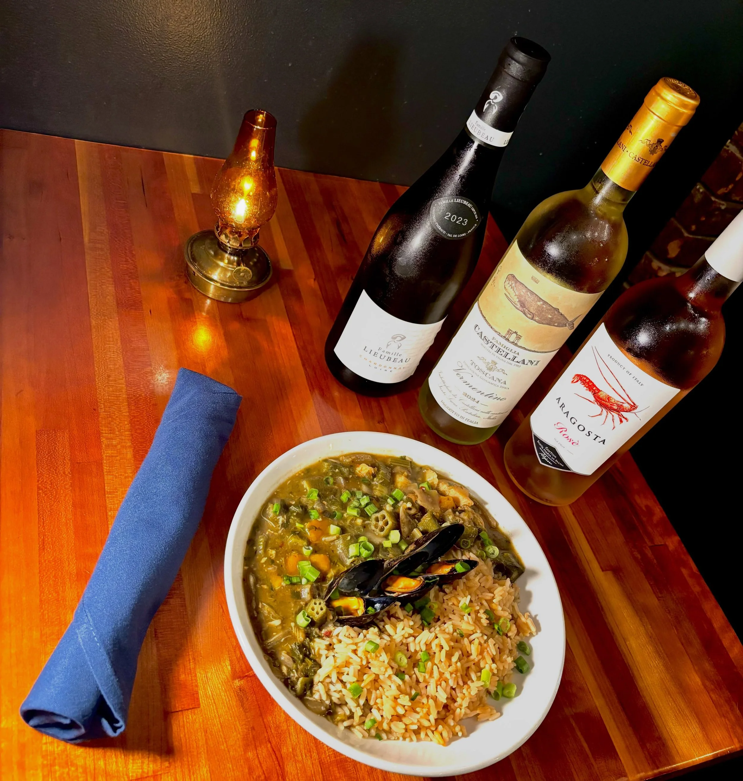 WINE WEDNESDAY!
ALL BOTTLES HALF OFF!
JAMIE&rsquo;S 30 RACK GUMBO IS LIVE!
$1 OYSTERS UNTIL 5!

FRESH⚫️WILD-CAUGHT⚫️SUSTAINABLE