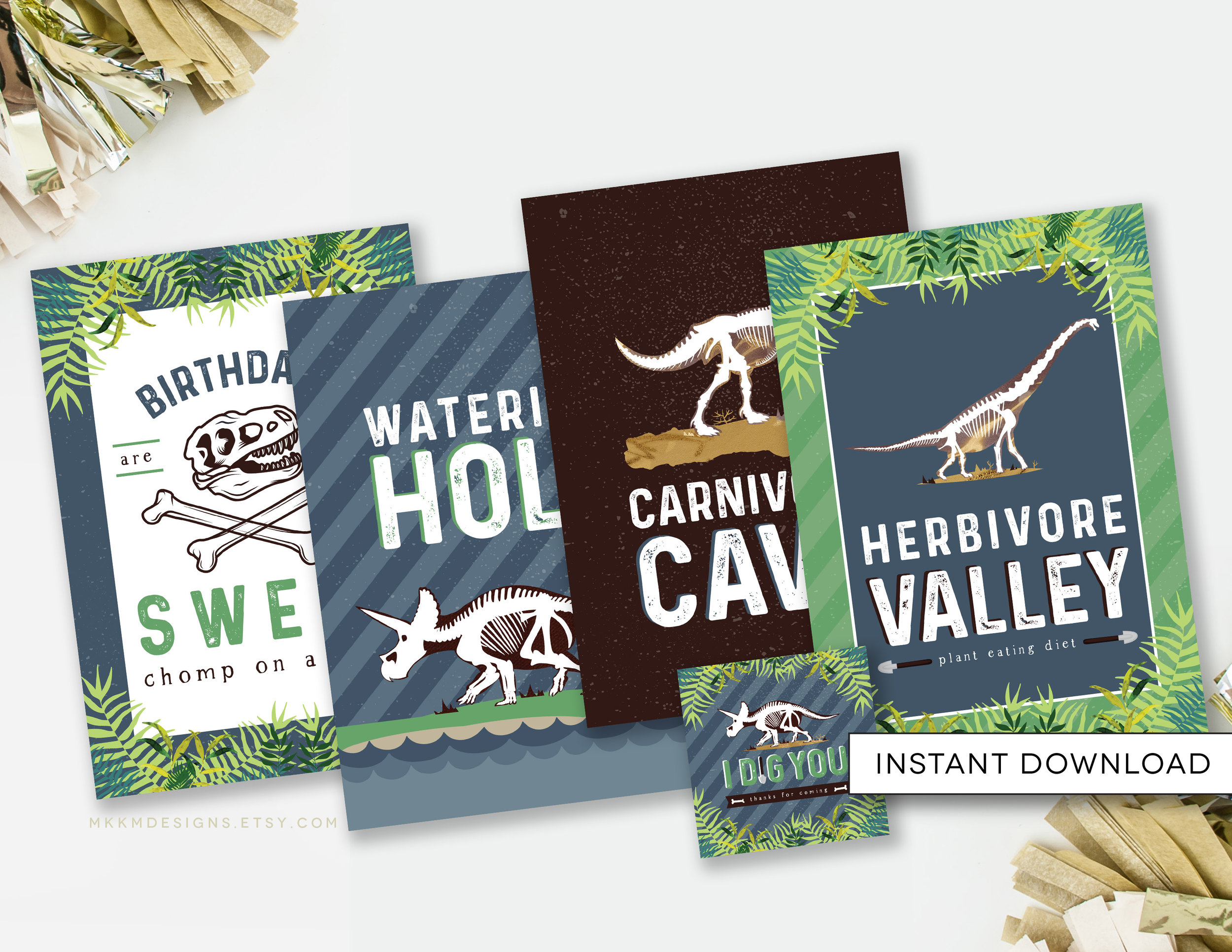Dinosaur Dig Party & Free Printable Food Cards — Merry + Grace Design Co.