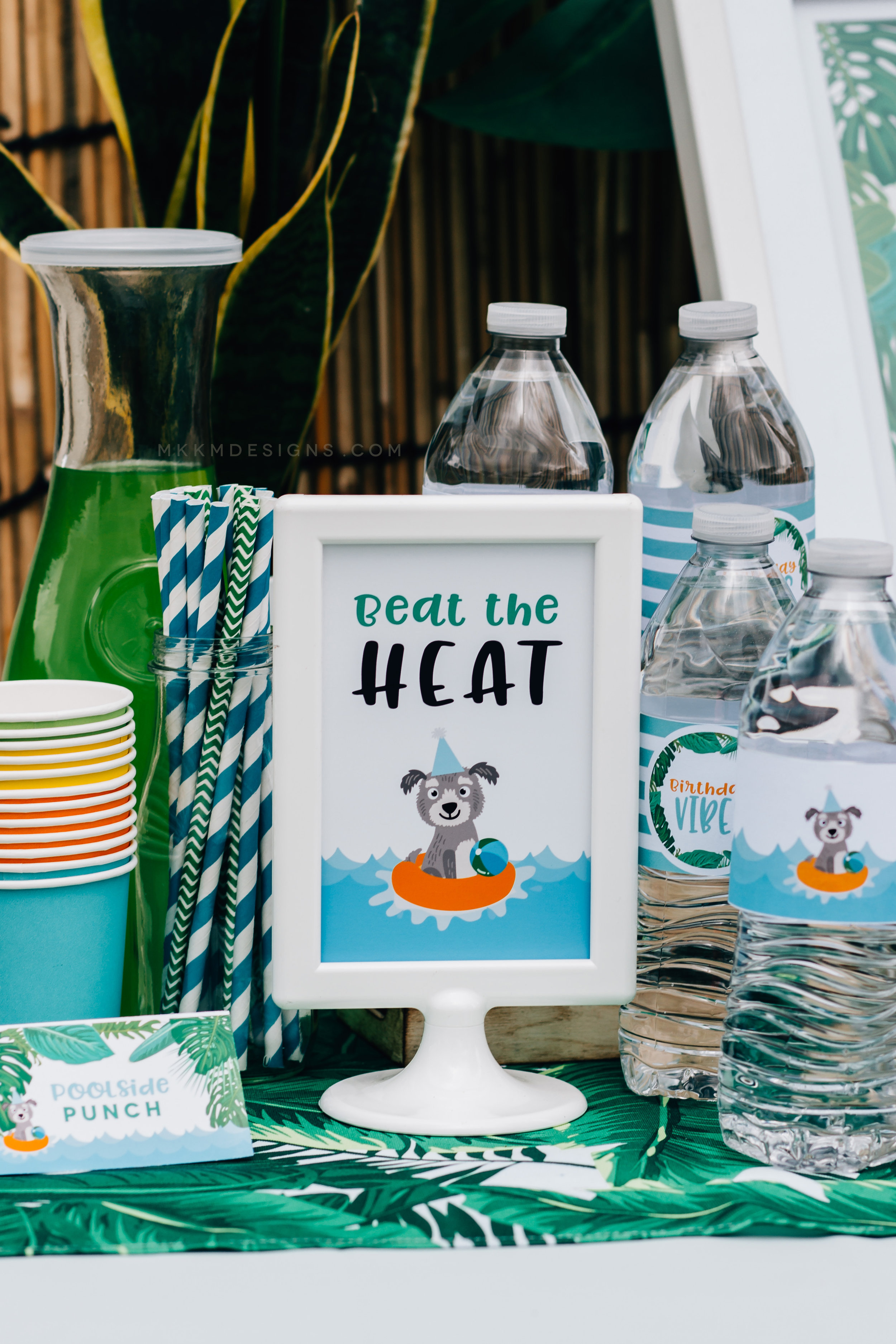 Beat the Heat drink sign from a puppy party // designs from shopmkkm.com