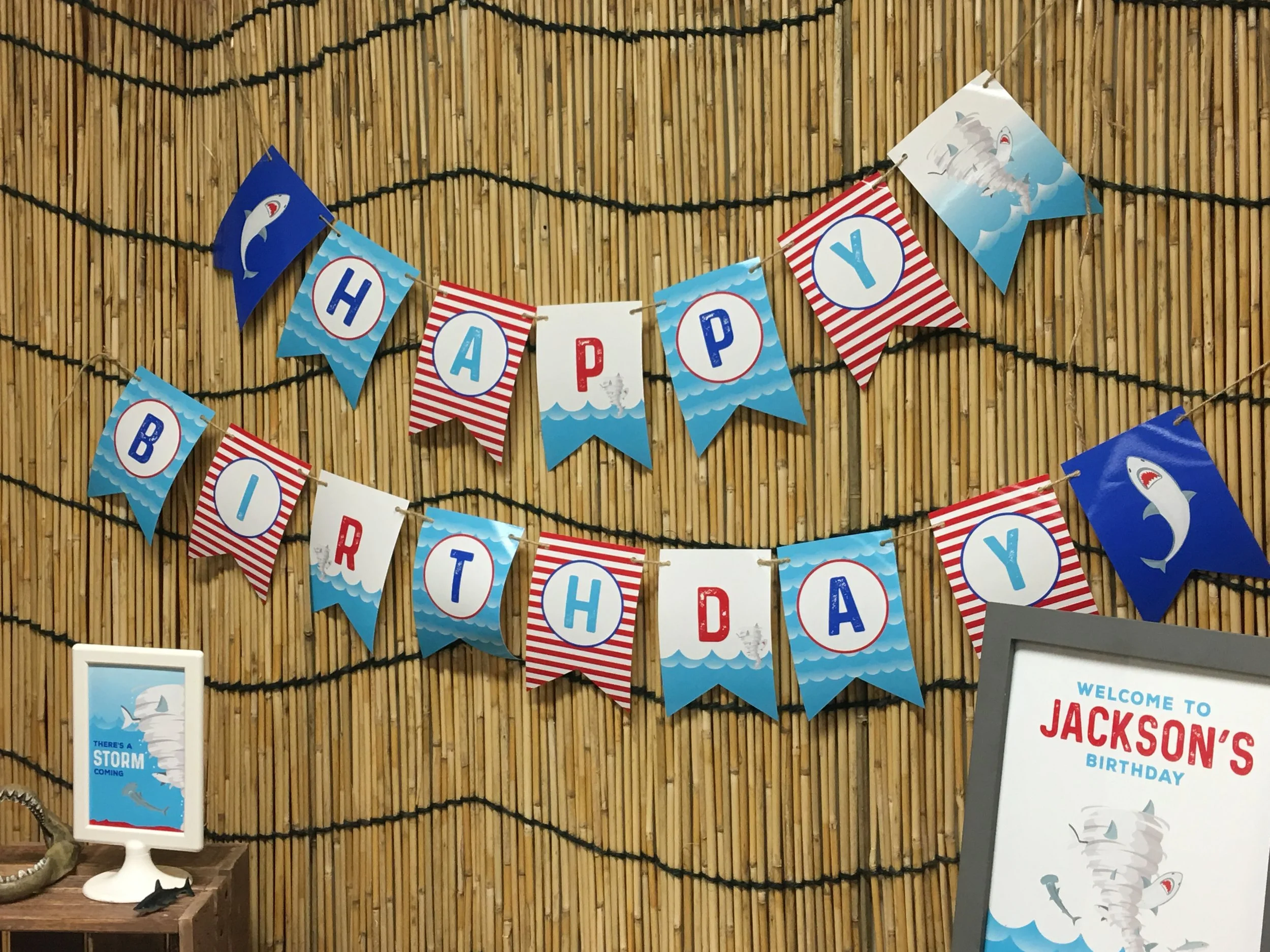 Sharknado themed birthday banner // mkkmdesigns