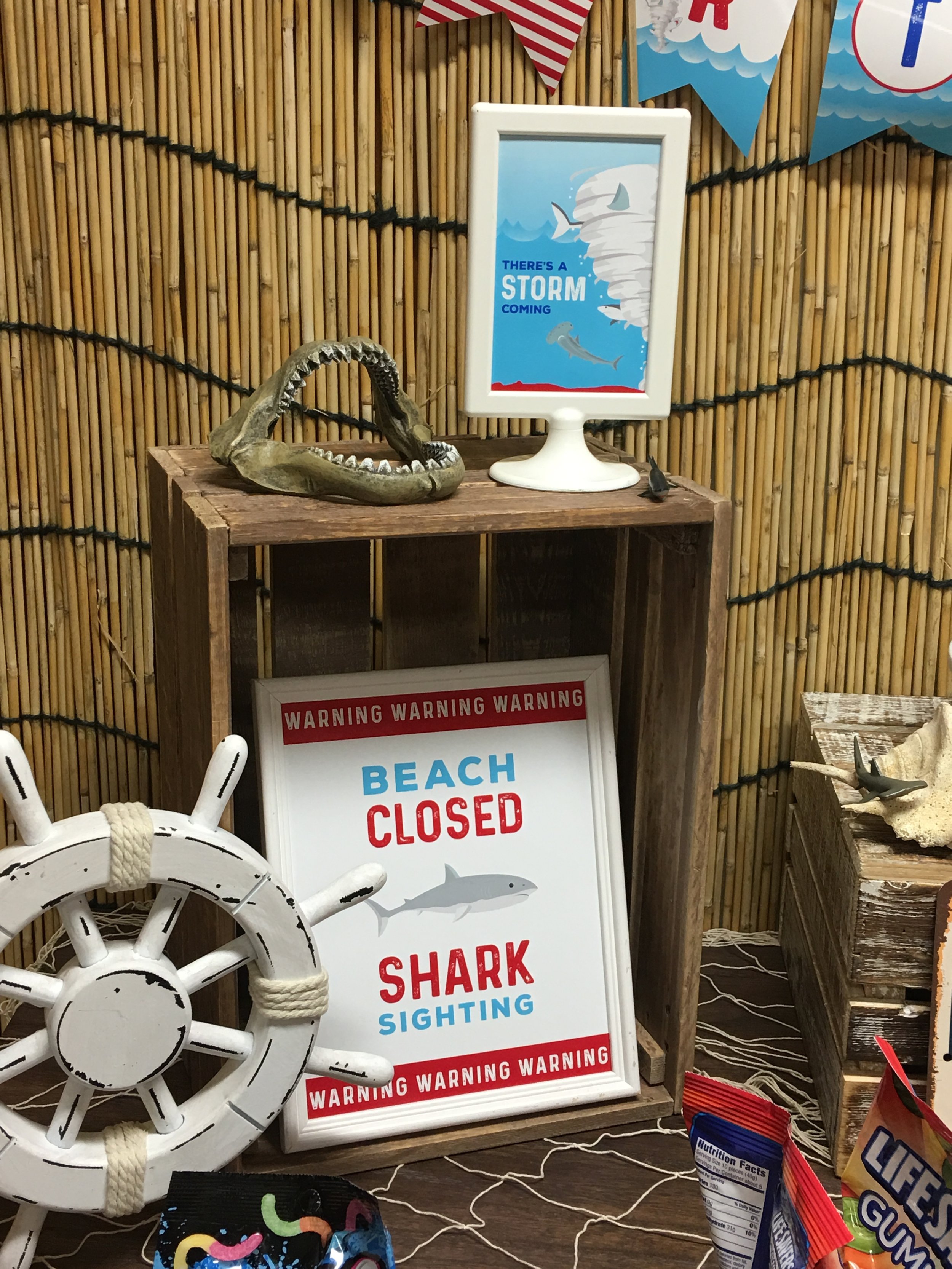 Beach Closed Shark Sighting sign - Boy Birthday Party Decor // Free Printable from MKKM Designs