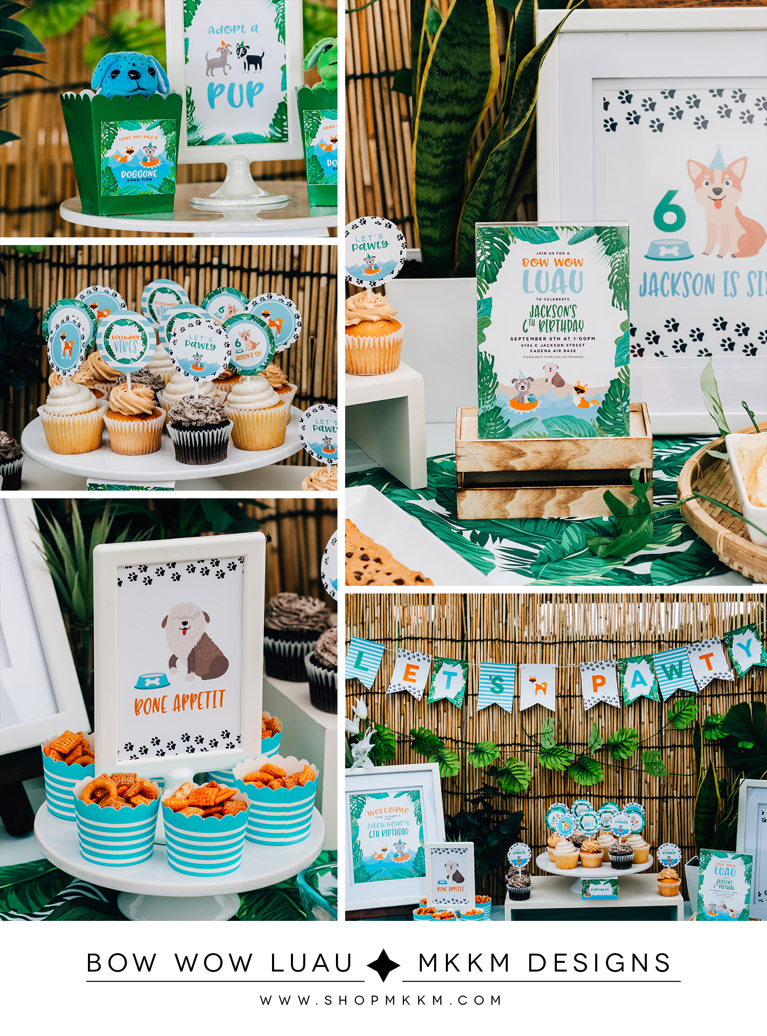 Bow Wow Luau / Puppy Party Decor from MKKM Designs