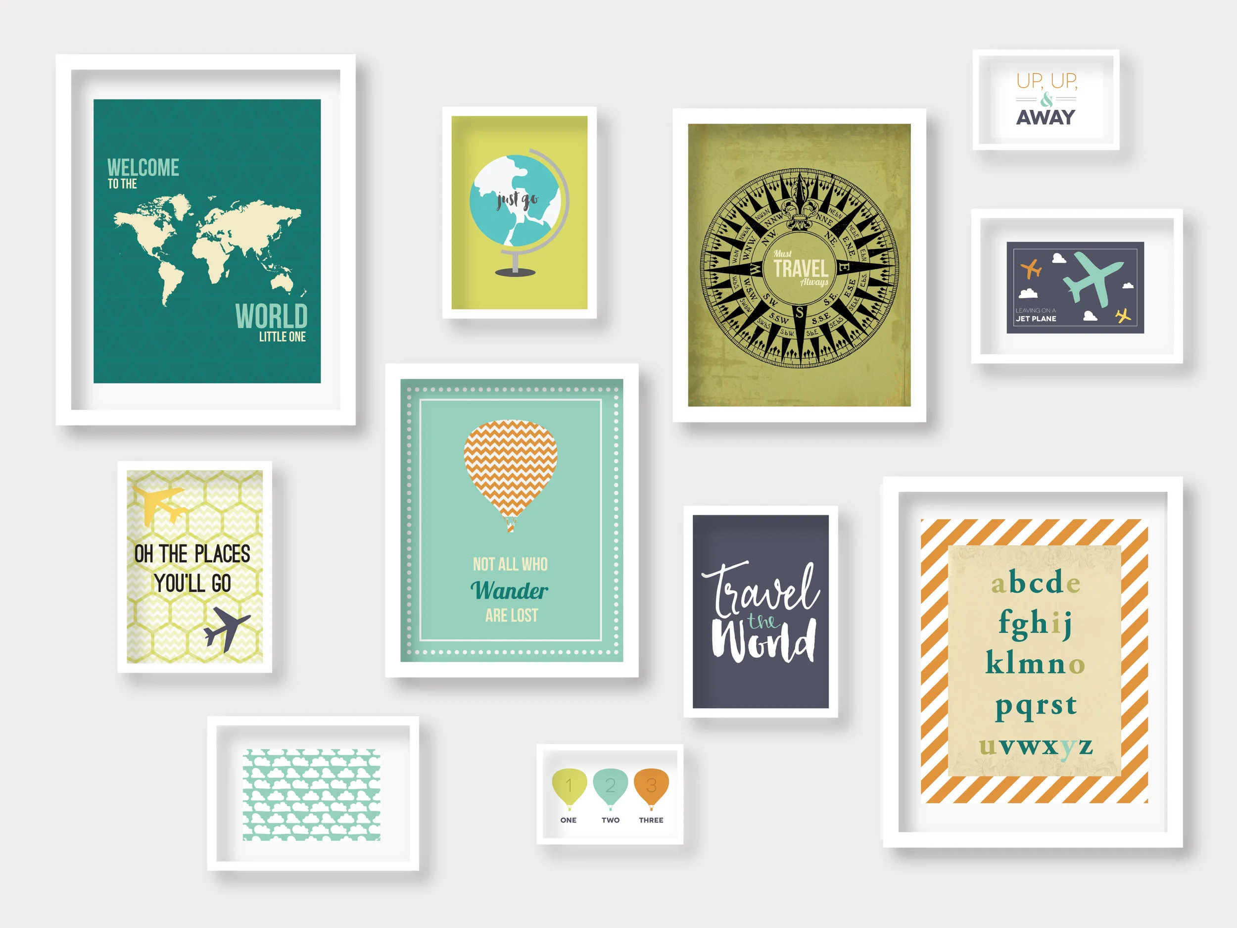 Travel Gallery Wall Prints // Nursery Decor for your little's // mkkmdesigns