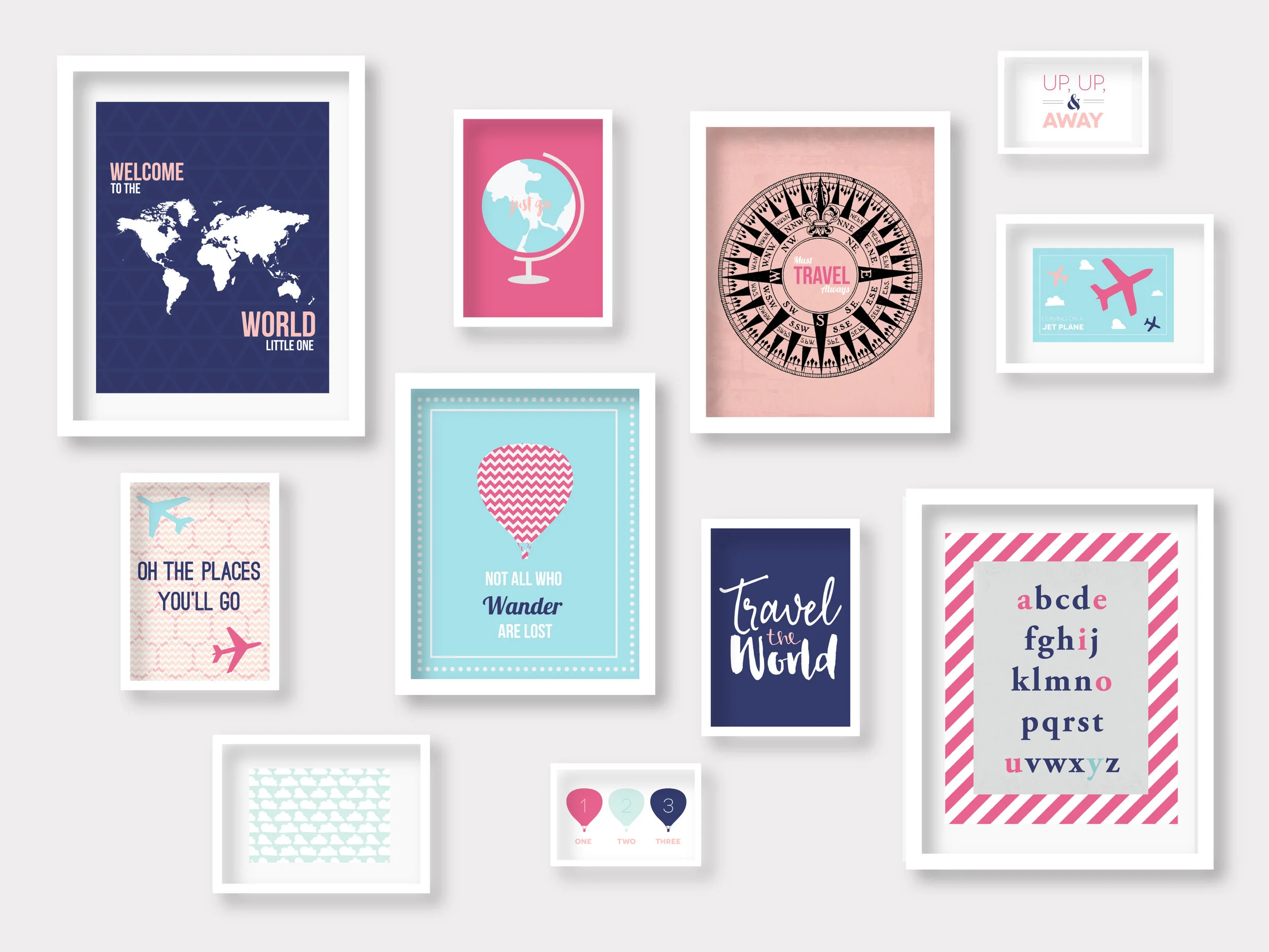 Travel Gallery Wall Prints // Nursery Decor for your little's // mkkmdesigns