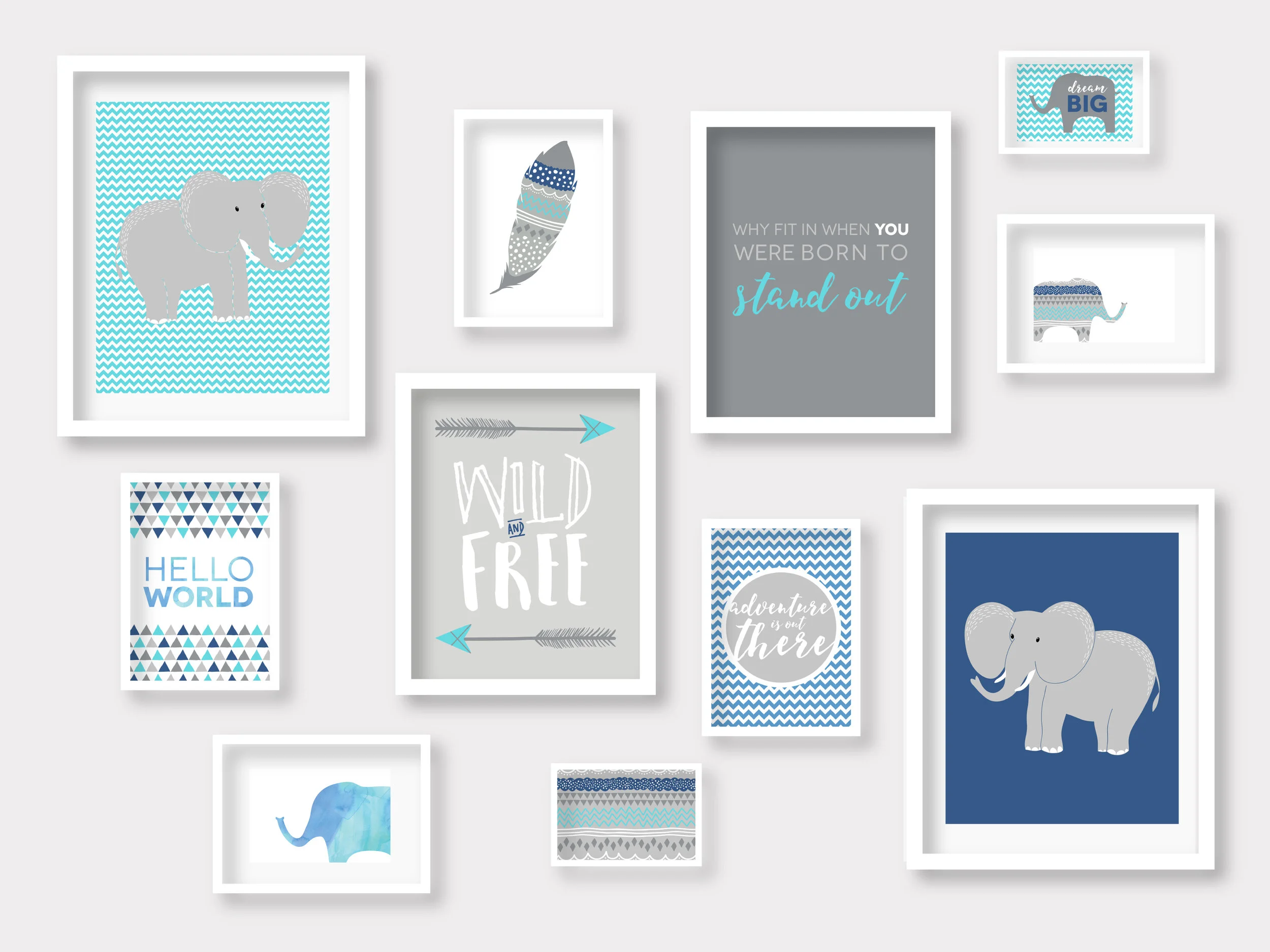 Elephant Gallery Wall Prints