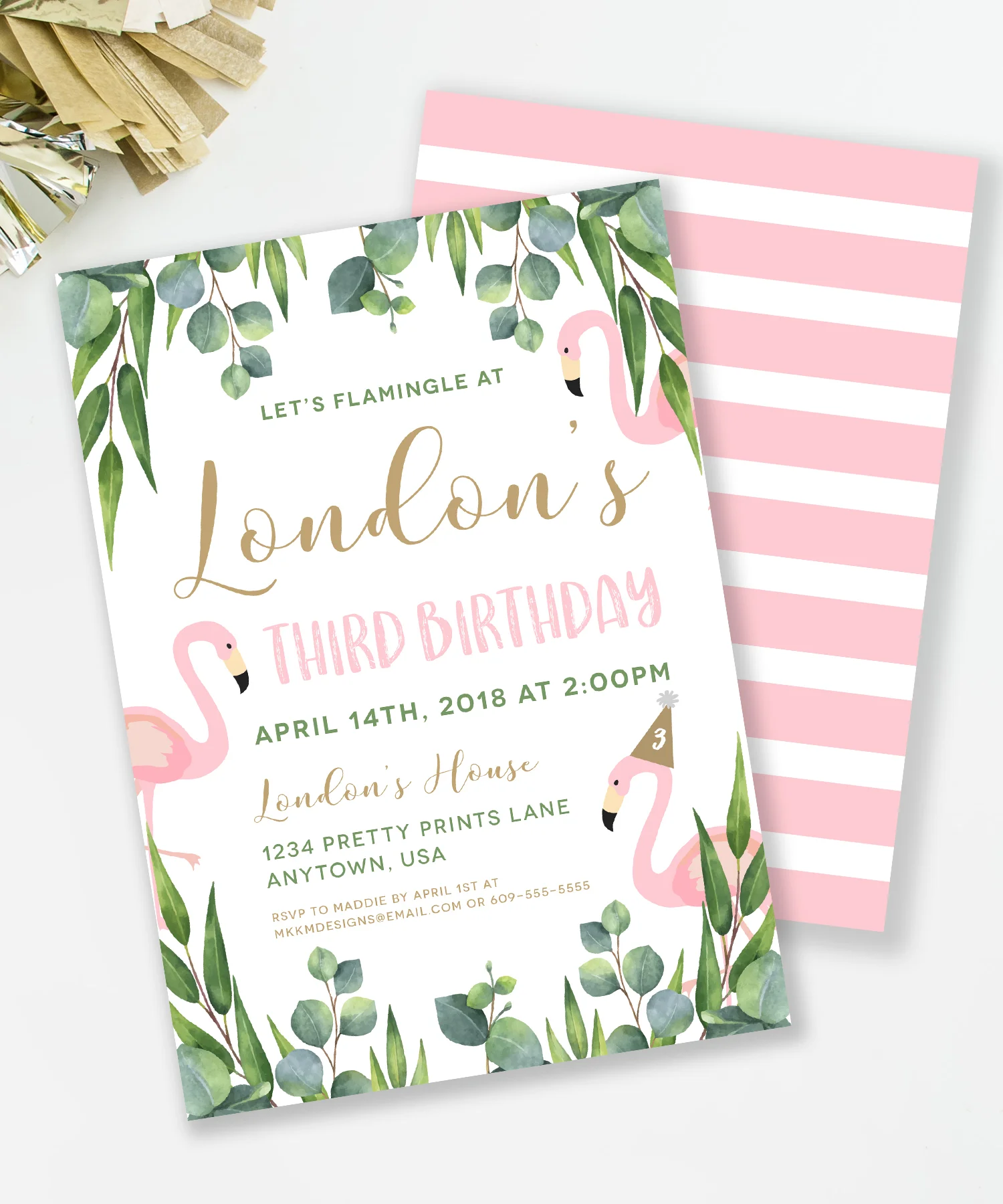 Flamingo Invitation // Flamingo Birthday