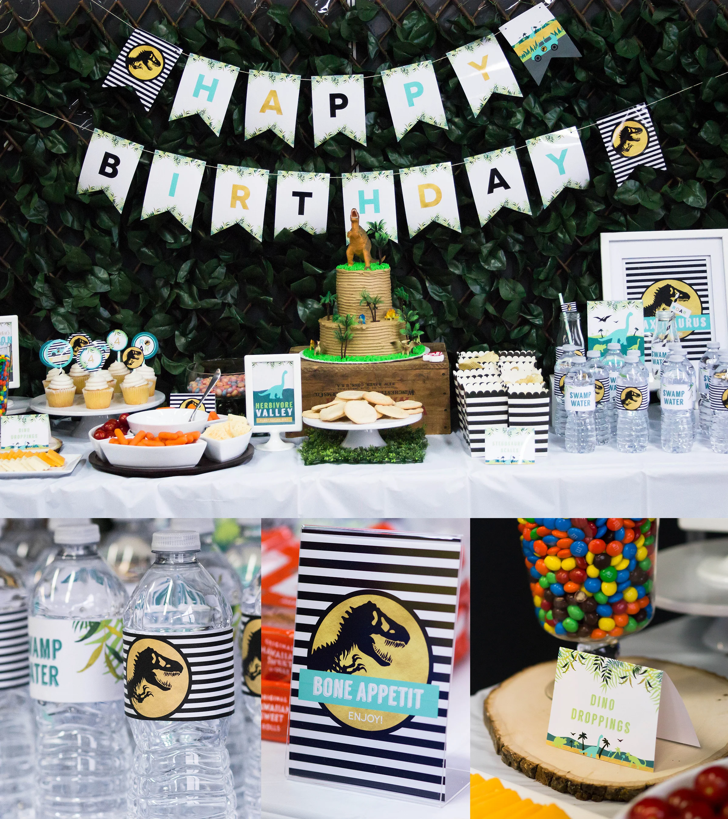 Jurassic Park Inspired Birthday Party Kit // Dinosaur Invitations and Decor // MKKM Designs