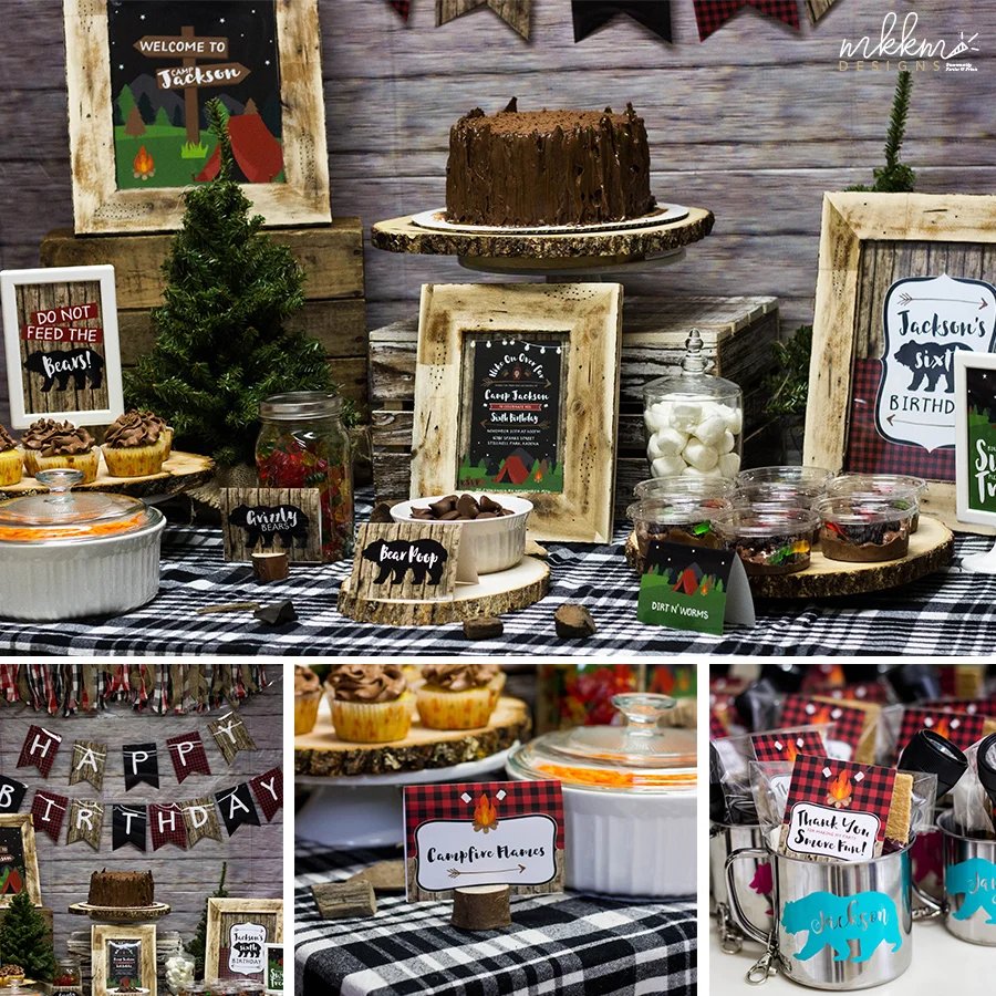camping birthday party // mkkmdesigns