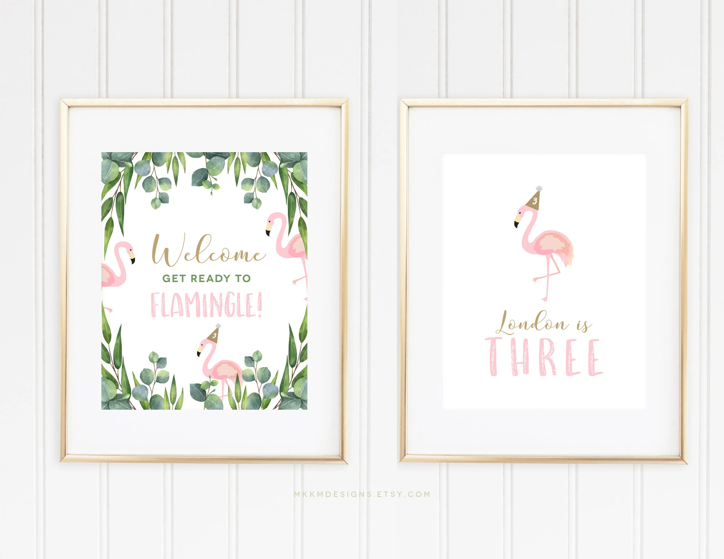 Flamingo birthday signs // mkkmdesigns