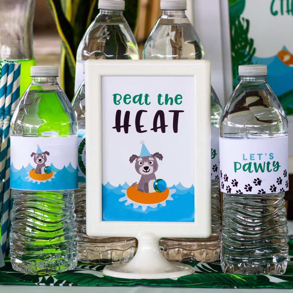 Beat the Heat Water Station at a puppy pool party // mkkm designs
