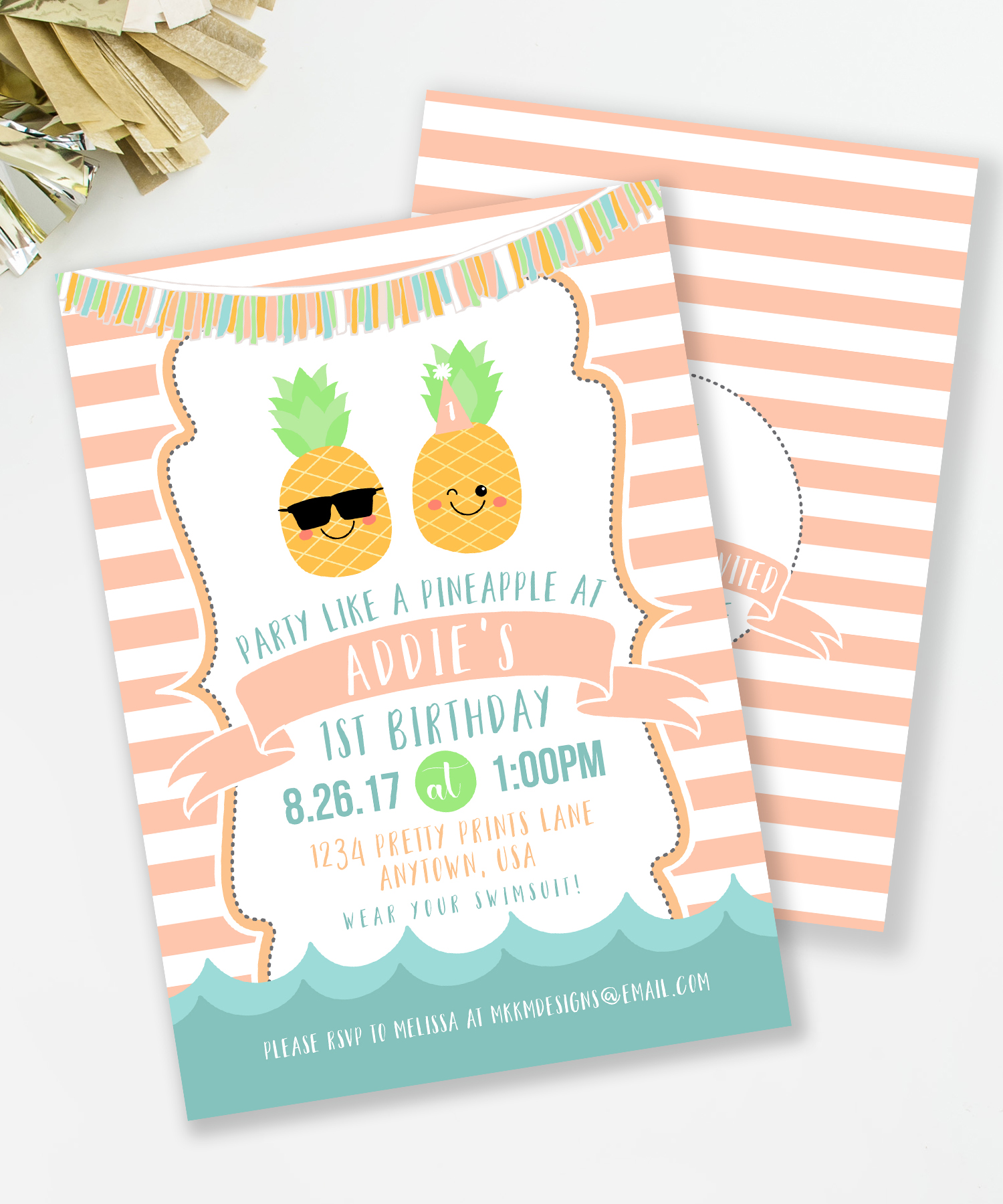 Pineapple Party Invitation from MKKM Designs