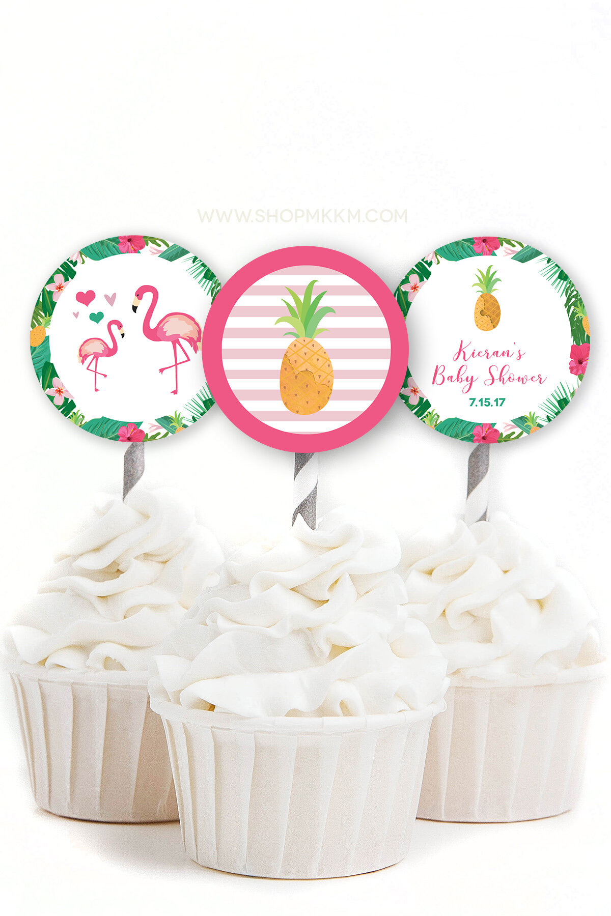 Flamingo Cupcake Toppers from mkkmdesigns.com