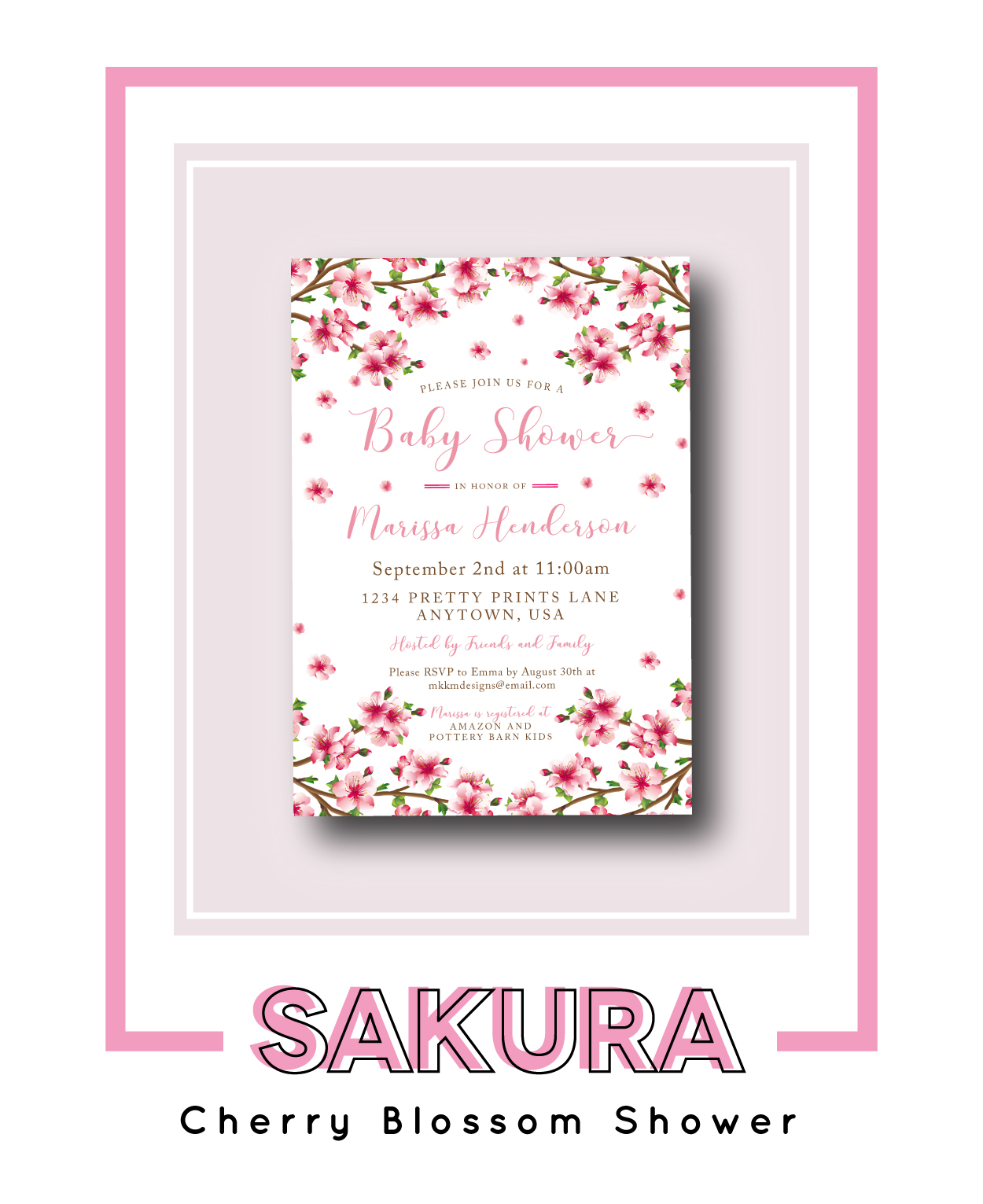 Sakura, a spring baby shower theme with cherry blossom's and soft details // mkkmdesigns