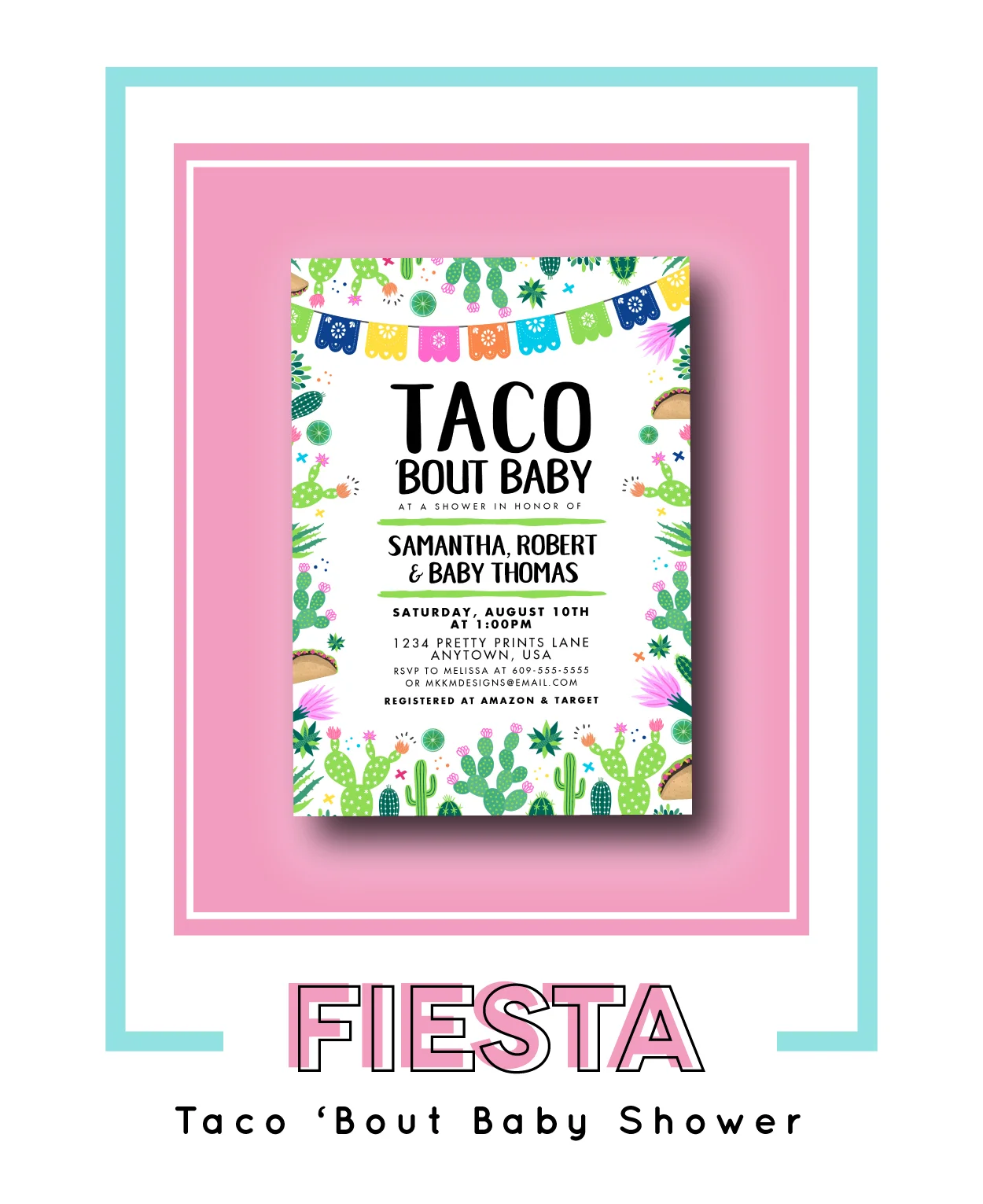 Taco bout baby! Our fiesta baby shower theme is a fun way to celebrate your new little one // merry + grace