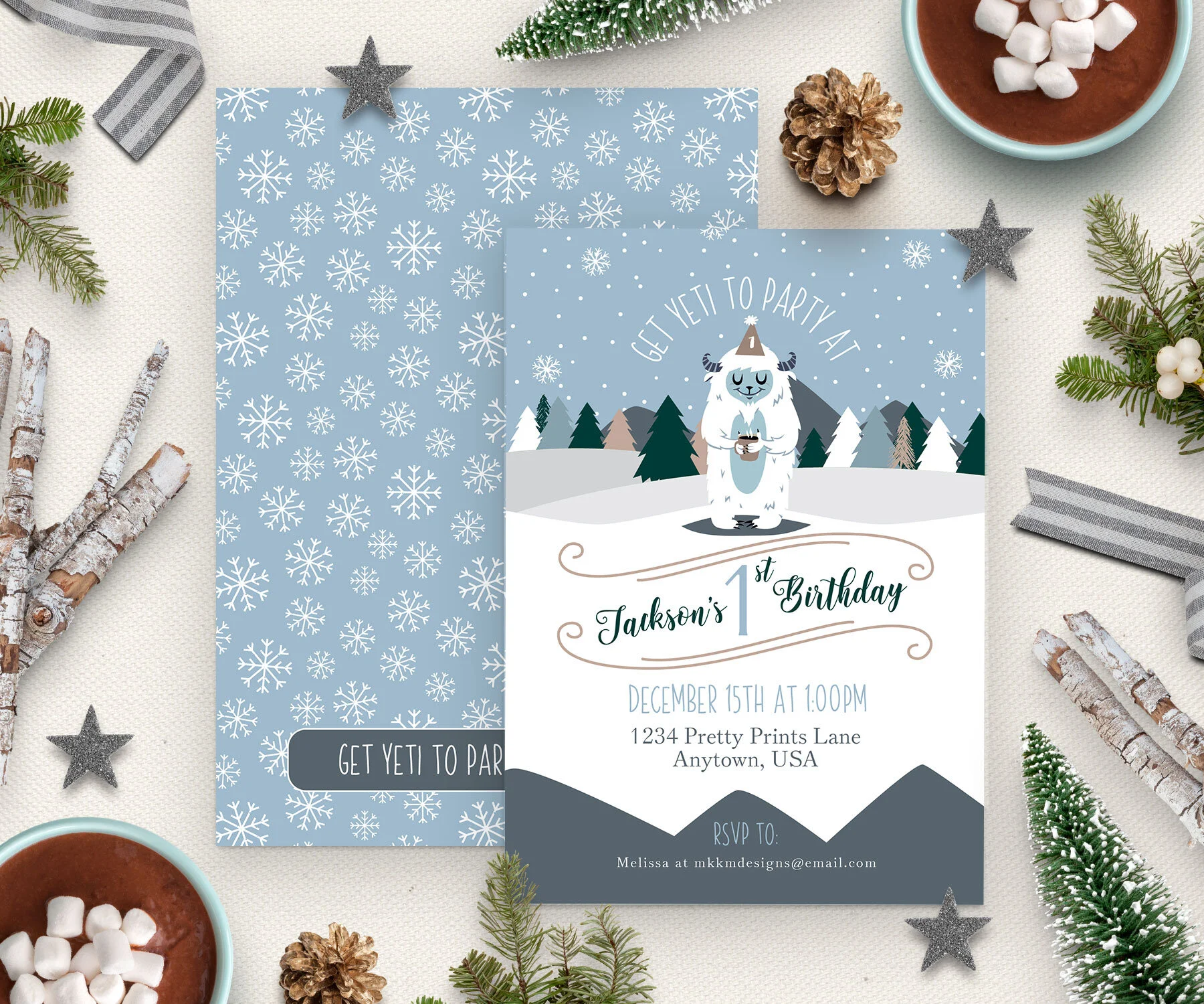 Get Yeti to party at this winter themed birthday. // merry and grace design co